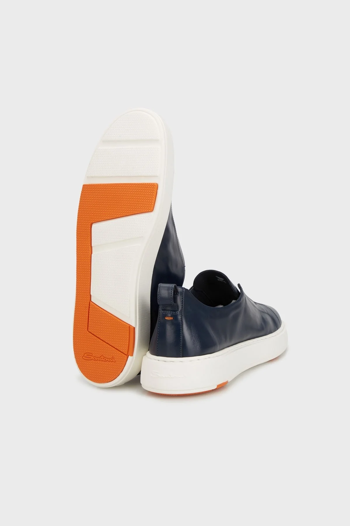 Santoni Logolu Hakiki Deri Kalın Tabanlı Slip-On Sneaker Erkek Ayakkabı MBCD21995BARTMVIU55 LACİVERT - 8