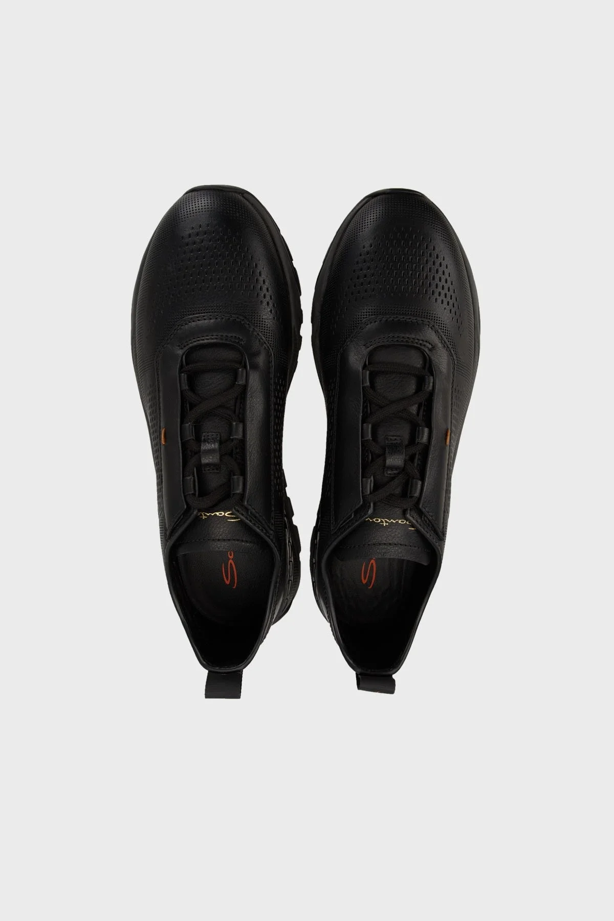 Santoni Logolu Hakiki Deri Sneaker Erkek Ayakkabı MBIH21976SBNNNIGN01 SİYAH - 9