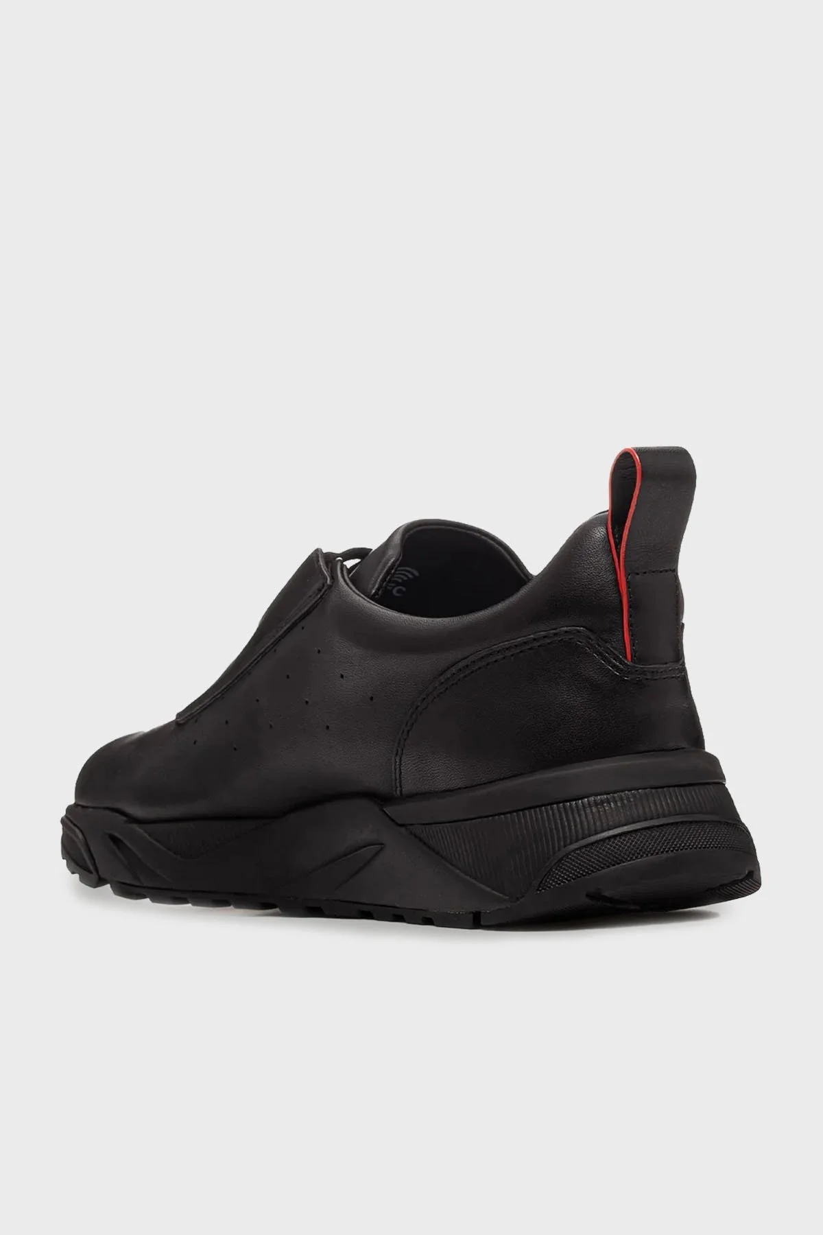 Santoni Logolu Hakiki Deri Sneaker Erkek Ayakkabı MBIM22027NERTESSN01 SİYAH - 4