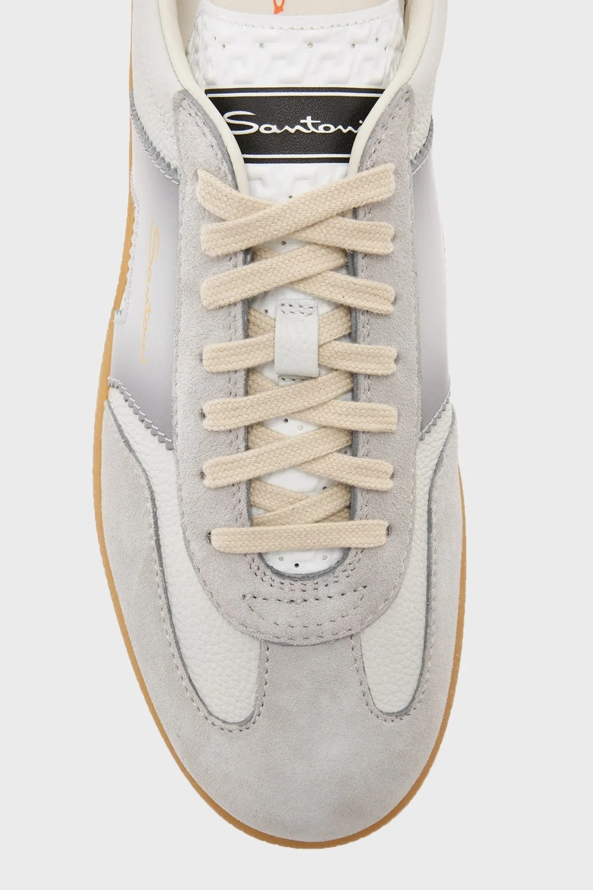 Santoni Logolu Hakiki Deri Süet Detaylı Sneaker Erkek Ayakkabı MBPL21965FARCNOCI32 BEYAZ - 10