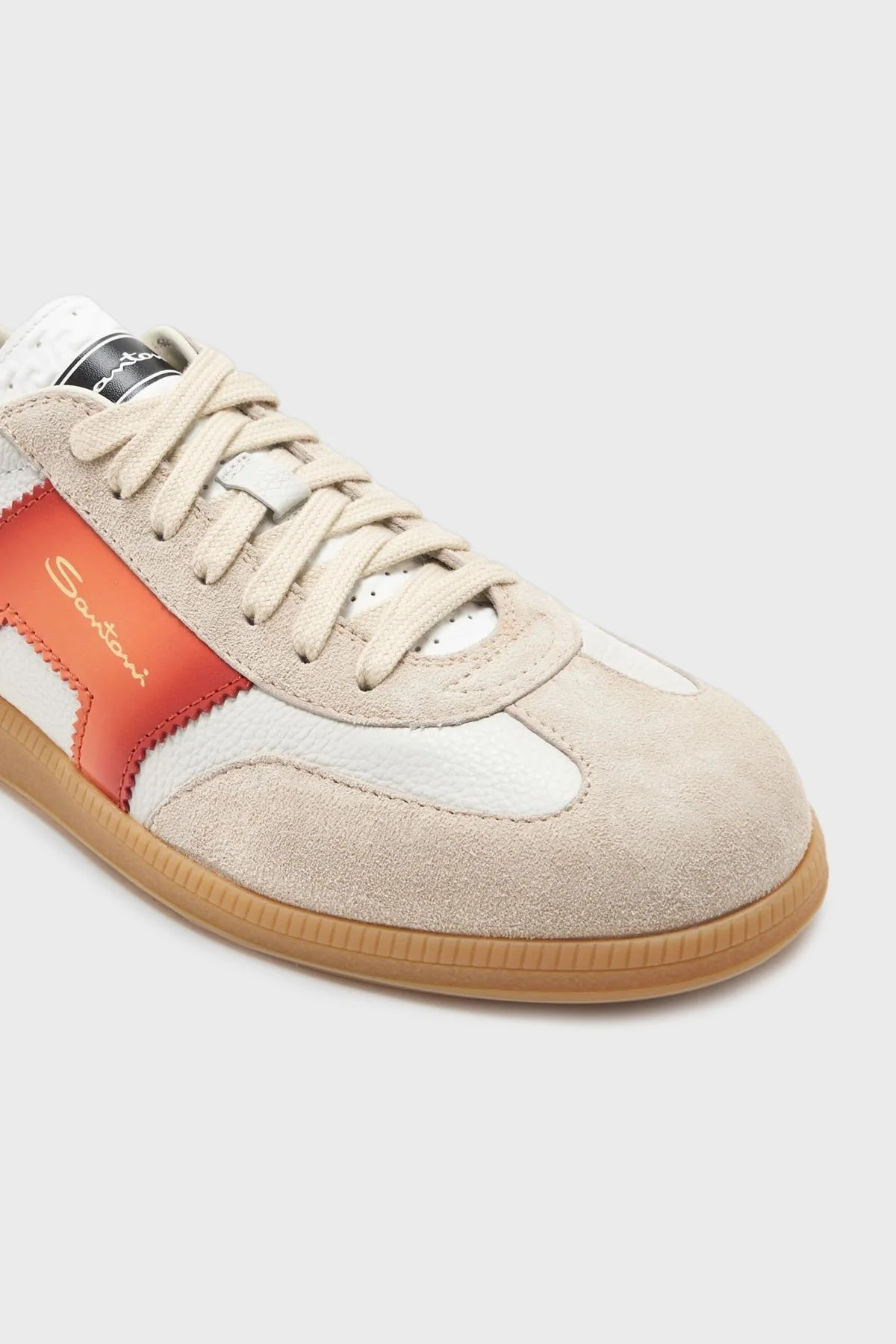 Santoni Logolu Hakiki Deri Süet Detaylı Sneaker Erkek Ayakkabı MBPL21965FARCNOCI70 BEYAZ - 10