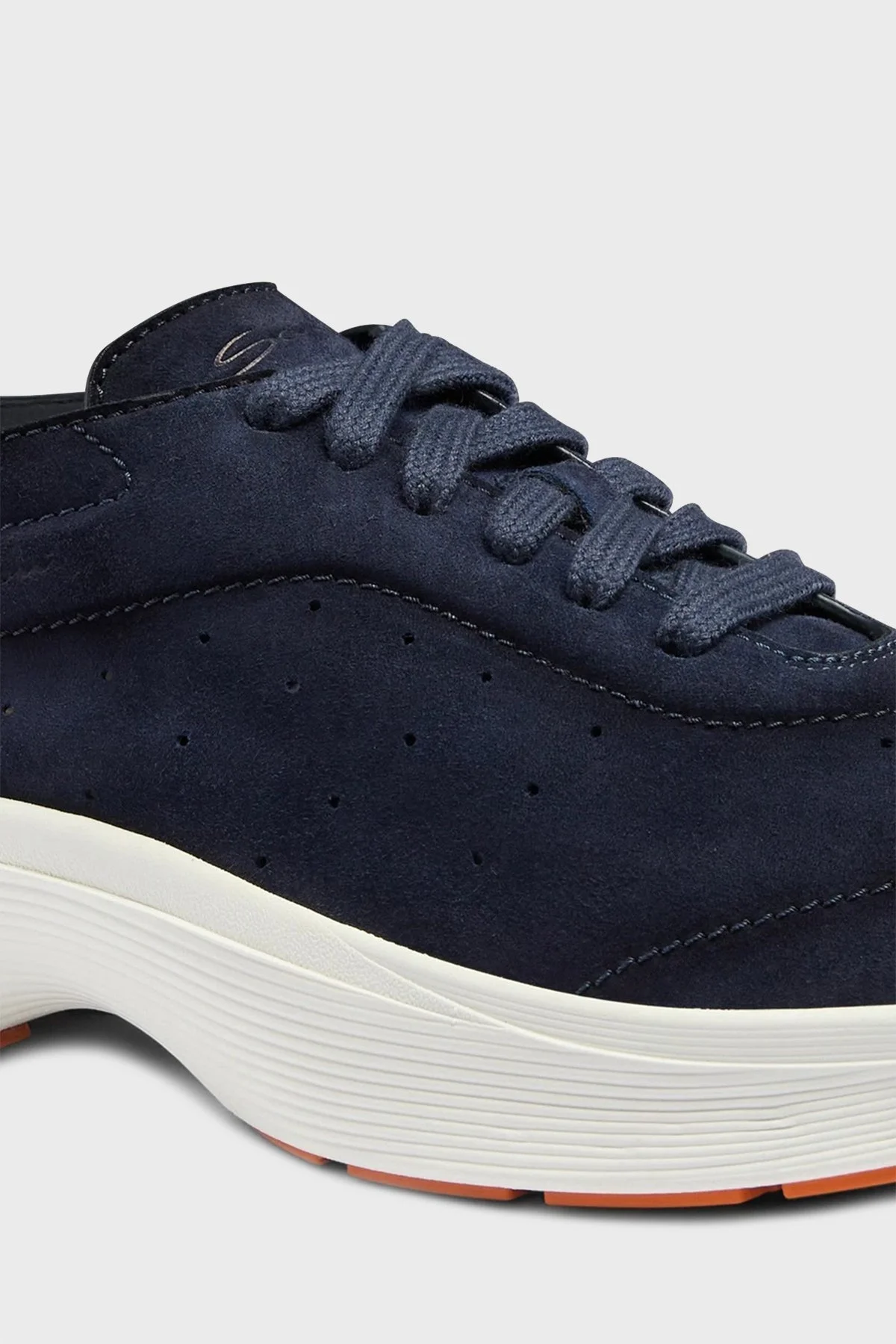 Santoni Logolu Hakiki Deri ve Süet Detaylı Kalın Taban Sneaker Erkek Ayakkabı MBBC22070BARTSOGU60 LACİVERT - 11