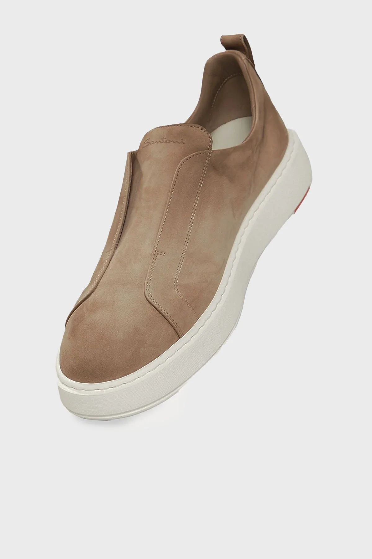 Santoni Logolu Süet Kalın Tabanlı Slip-On Sneaker Erkek Ayakkabı MBCD21995BARTFEHE10 BEJ - 8