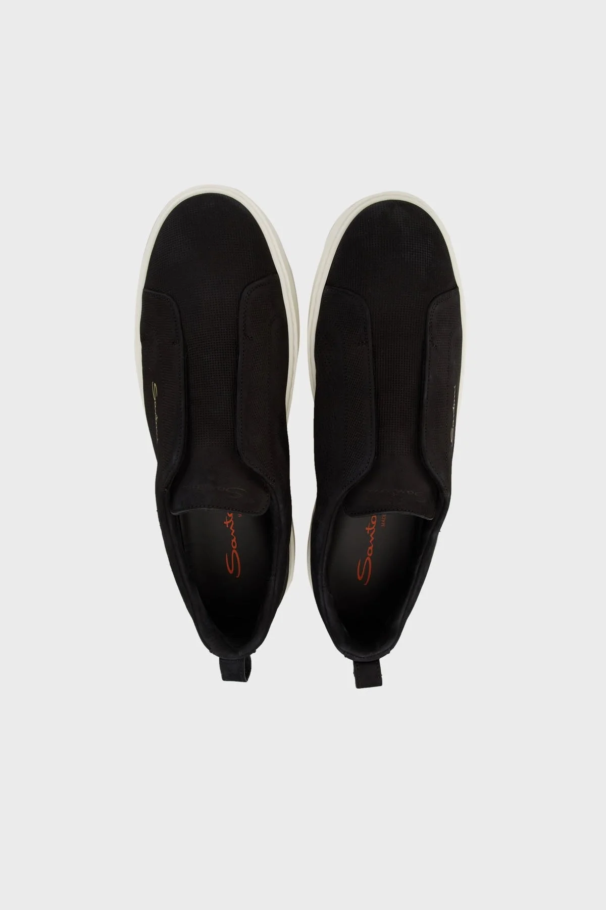 Santoni Logolu Süet Sneaker Erkek Ayakkabı MBCD22006BARTFEAN01 SİYAH - 4