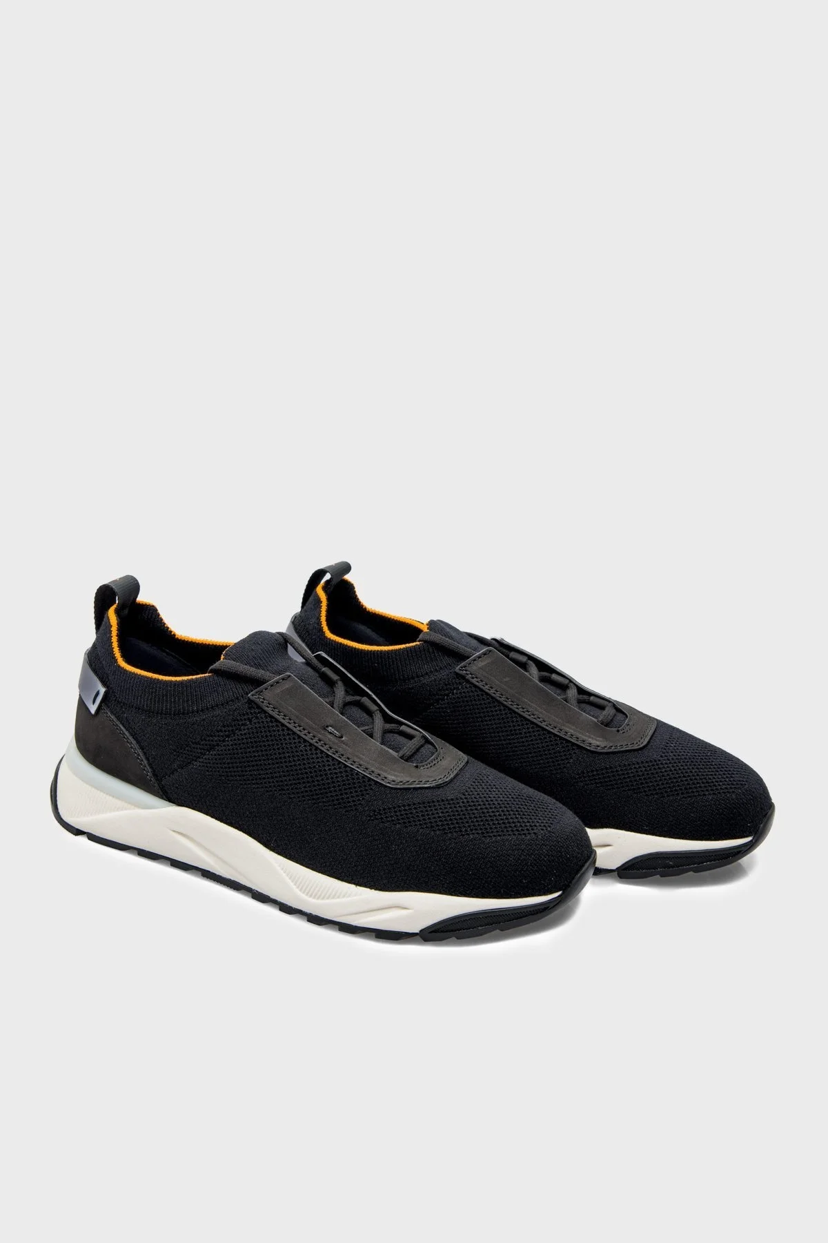 Santoni Streç Nubuk Sneaker Erkek Ayakkabı MBIO21601BINNHDWN01 SİYAH - 2