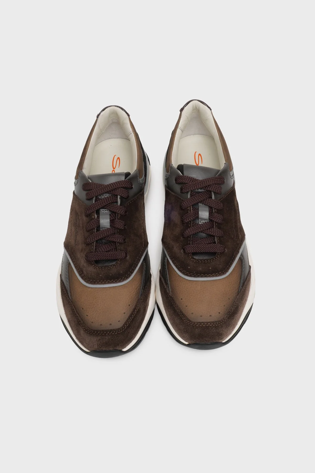 Santoni Süet Deri Logolu Sneakaer Erkek Ayakkabı MBIM22112BINGFUIM50 KAHVE - 3