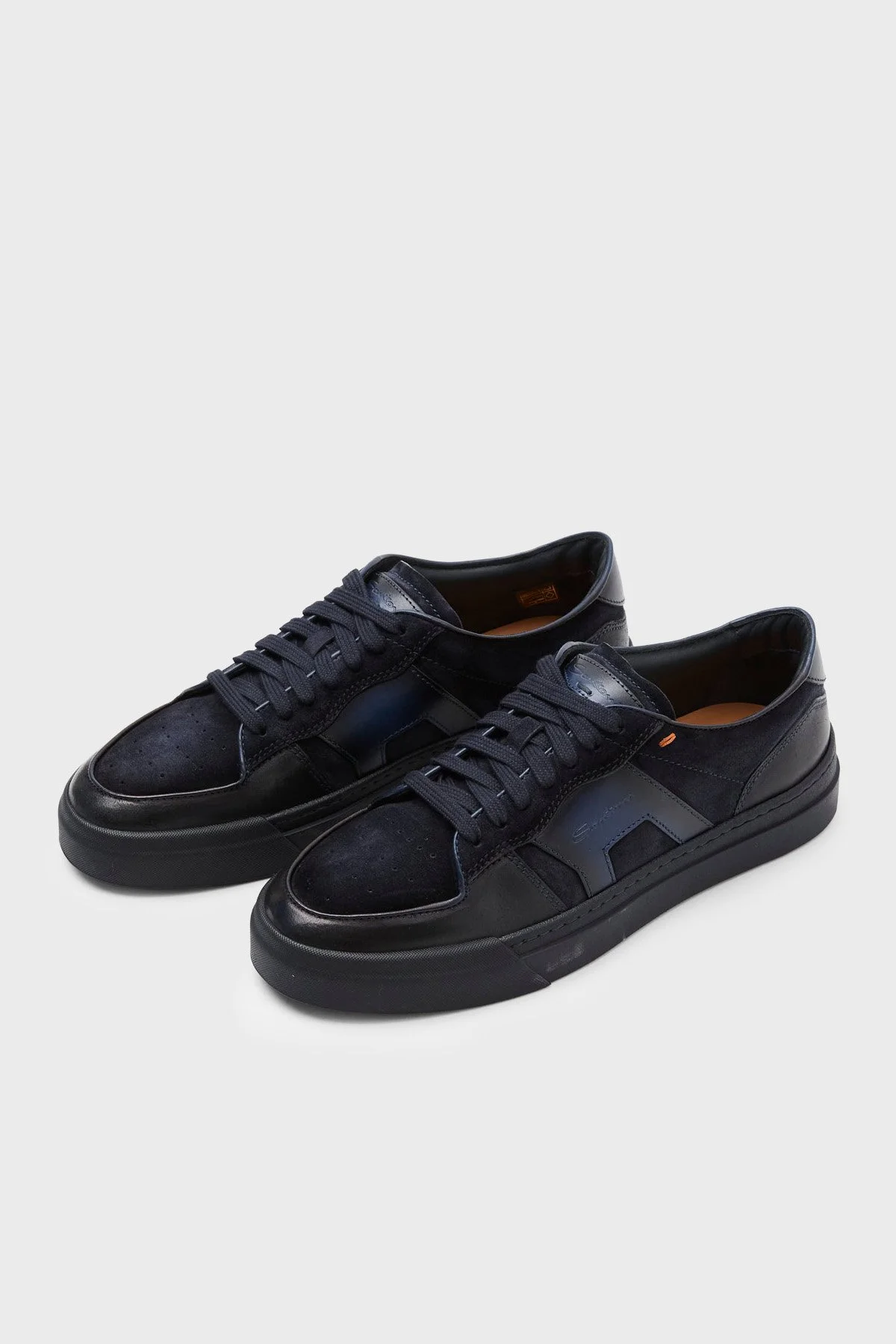 Santoni Süet Deri Sneaker Erkek Ayakkabı MBGT22221OCNTGEUU60 Lacivert - 3