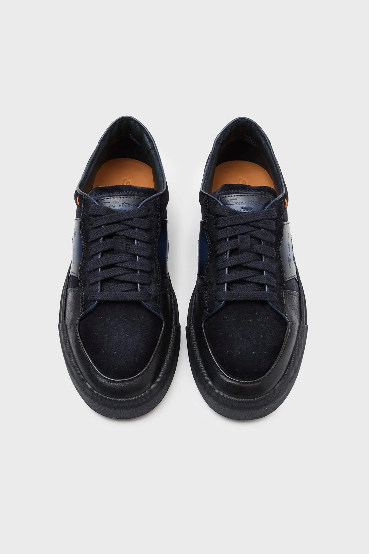 Santoni Süet Deri Sneaker Erkek Ayakkabı MBGT22221OCNTGEUU60 Lacivert - 4