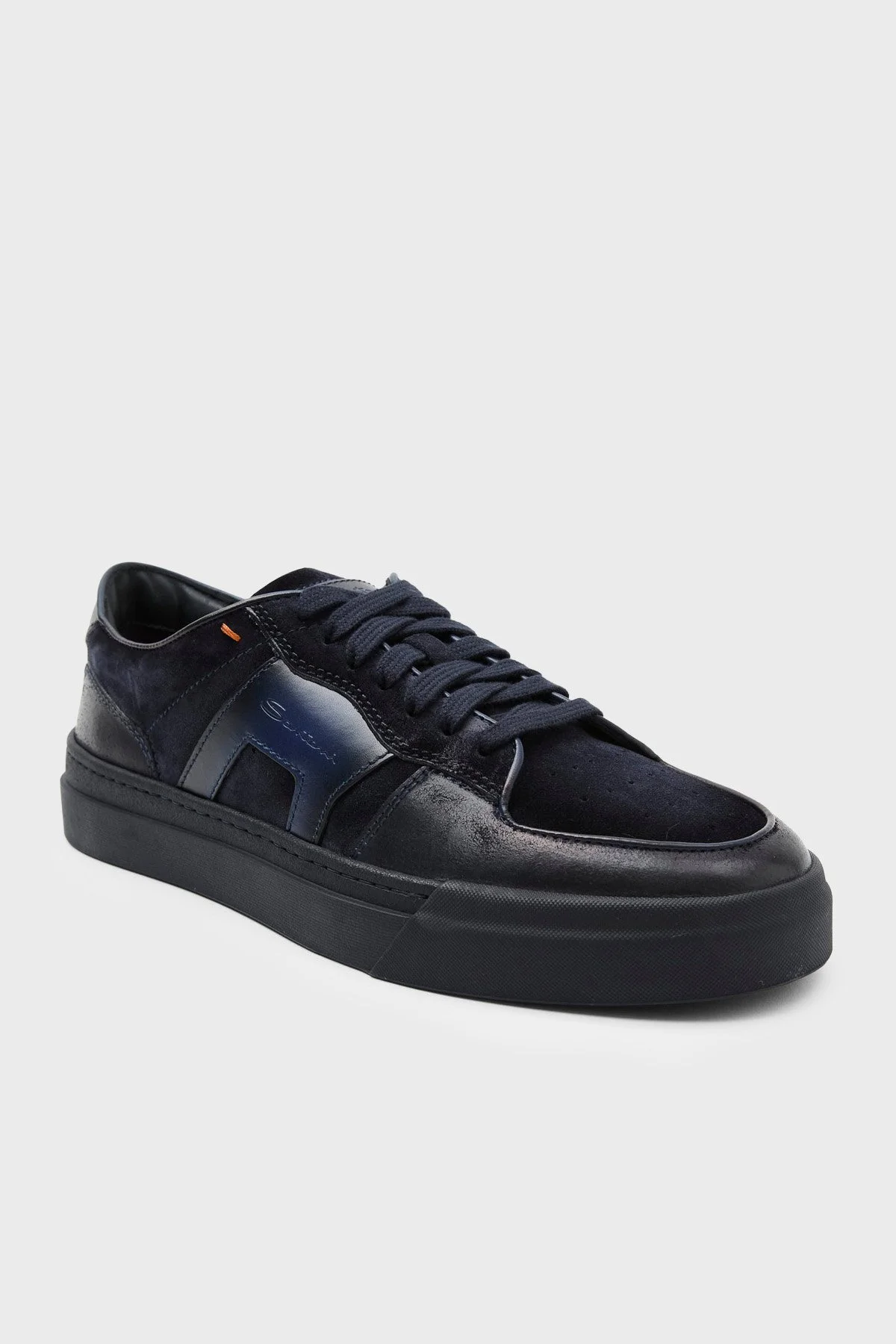 Santoni Süet Deri Sneaker Erkek Ayakkabı MBGT22221OCNTGEUU60 Lacivert - 5