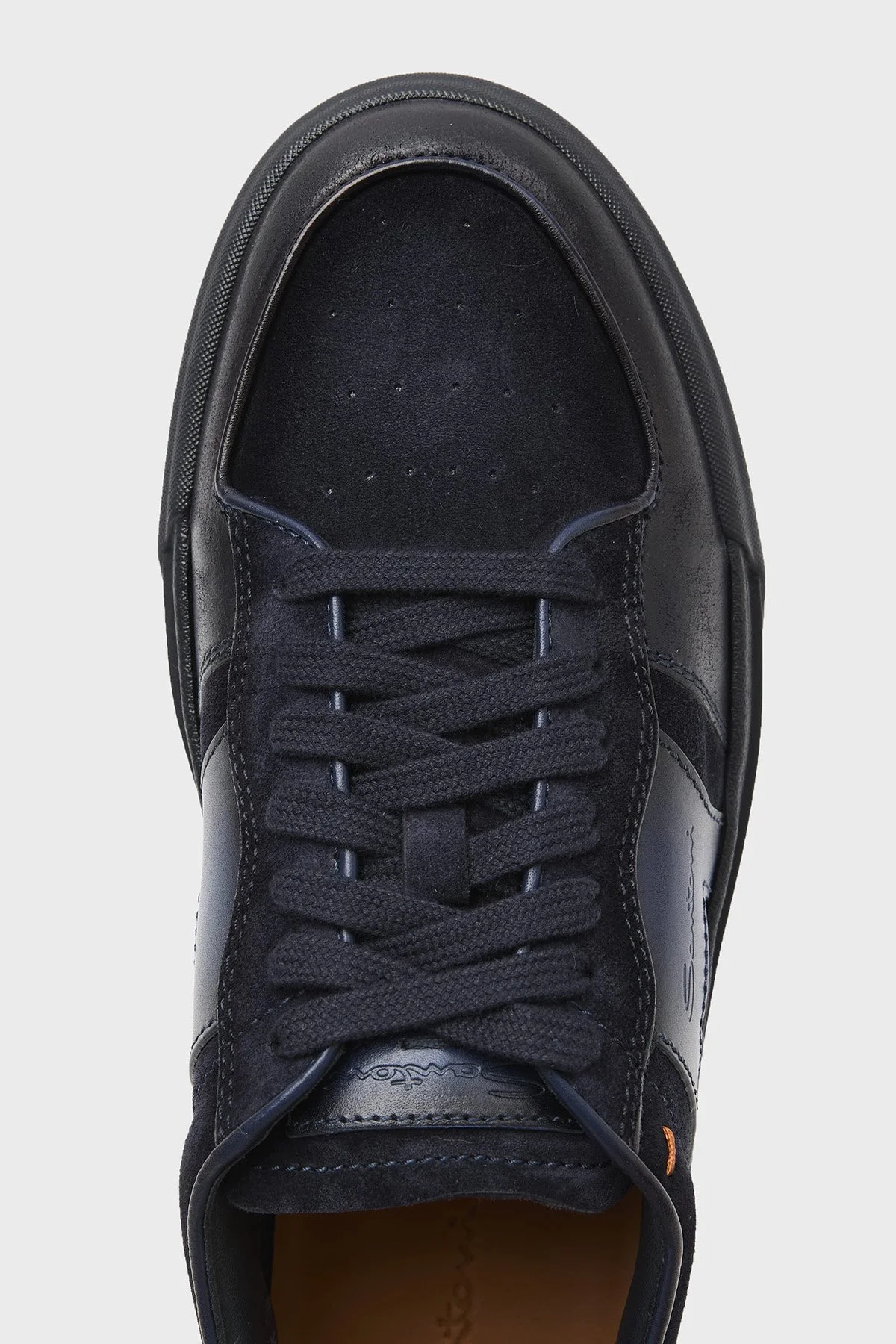 Santoni Süet Deri Sneaker Erkek Ayakkabı MBGT22221OCNTGEUU60 Lacivert - 6