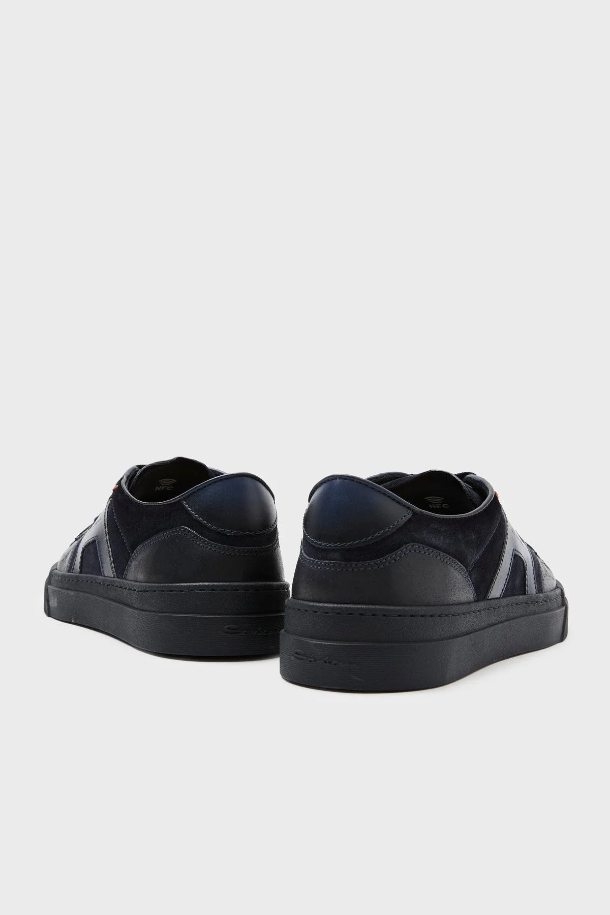 Santoni Süet Deri Sneaker Erkek Ayakkabı MBGT22221OCNTGEUU60 Lacivert - 7
