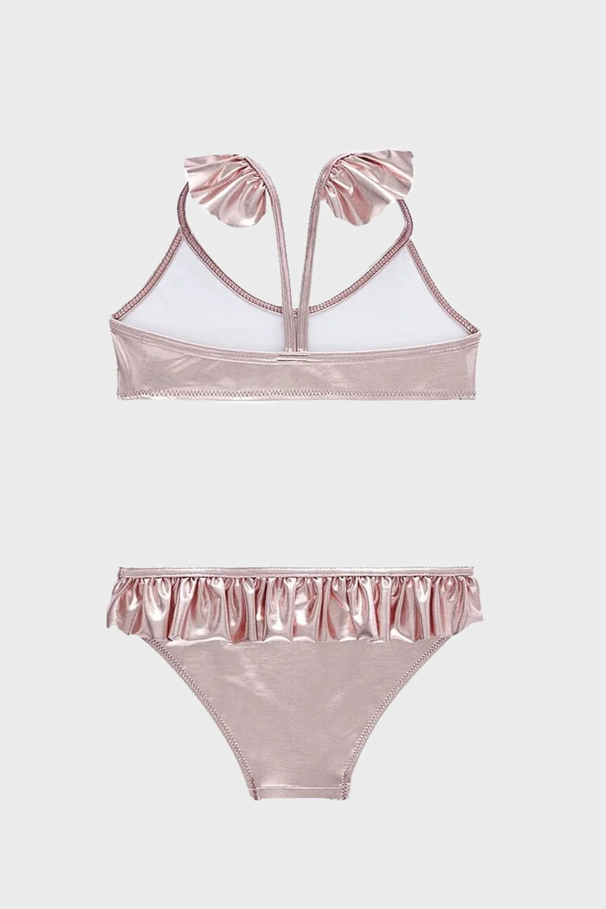 Slipstop Abbey Fırfırlı Kolay Kuruyan Uv Korumalı Parlak Kız Çocuk Bikini SB2313000116 PUDRA - 2