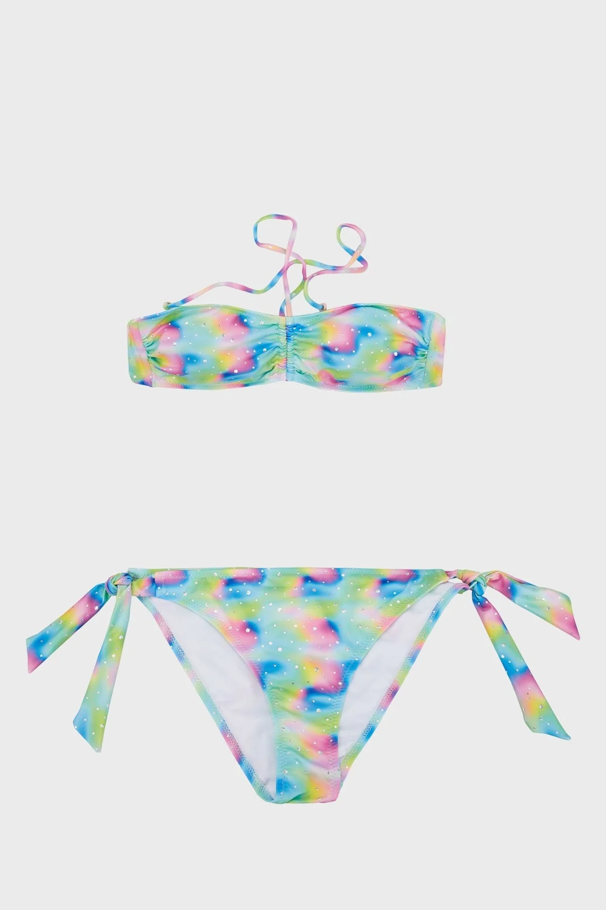 Slipstop Rihanna Kolay Kuruyan Uv Korumalı Parlak Taşlı Bayan Bikini SM22140052 YEŞİL-MAVİ - 1