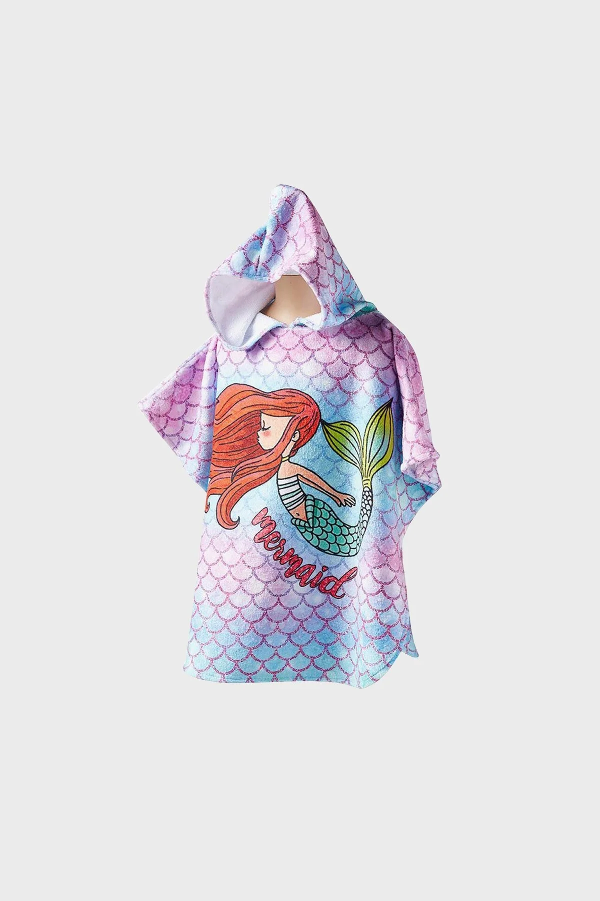 Slipstop Scarlet Deniz Kızı Desenli Pamuklu Kapüşonlu Havlu Kız Çocuk Panço SH19110034 MAVİ - 2