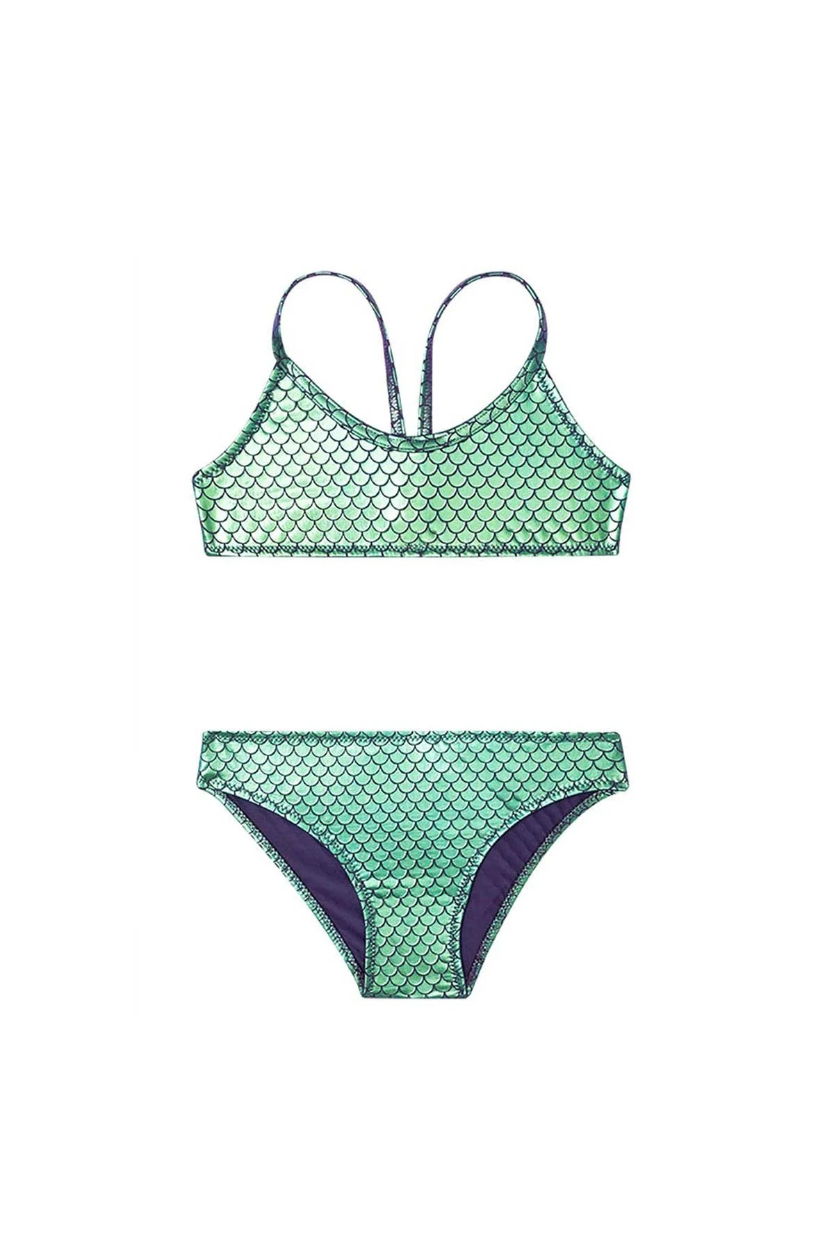 Slipstop Sırt Detaylı Çabuk Kuruyan Ivy Unisex Çocuk Bikini SM21110171 YEŞİL - 1
