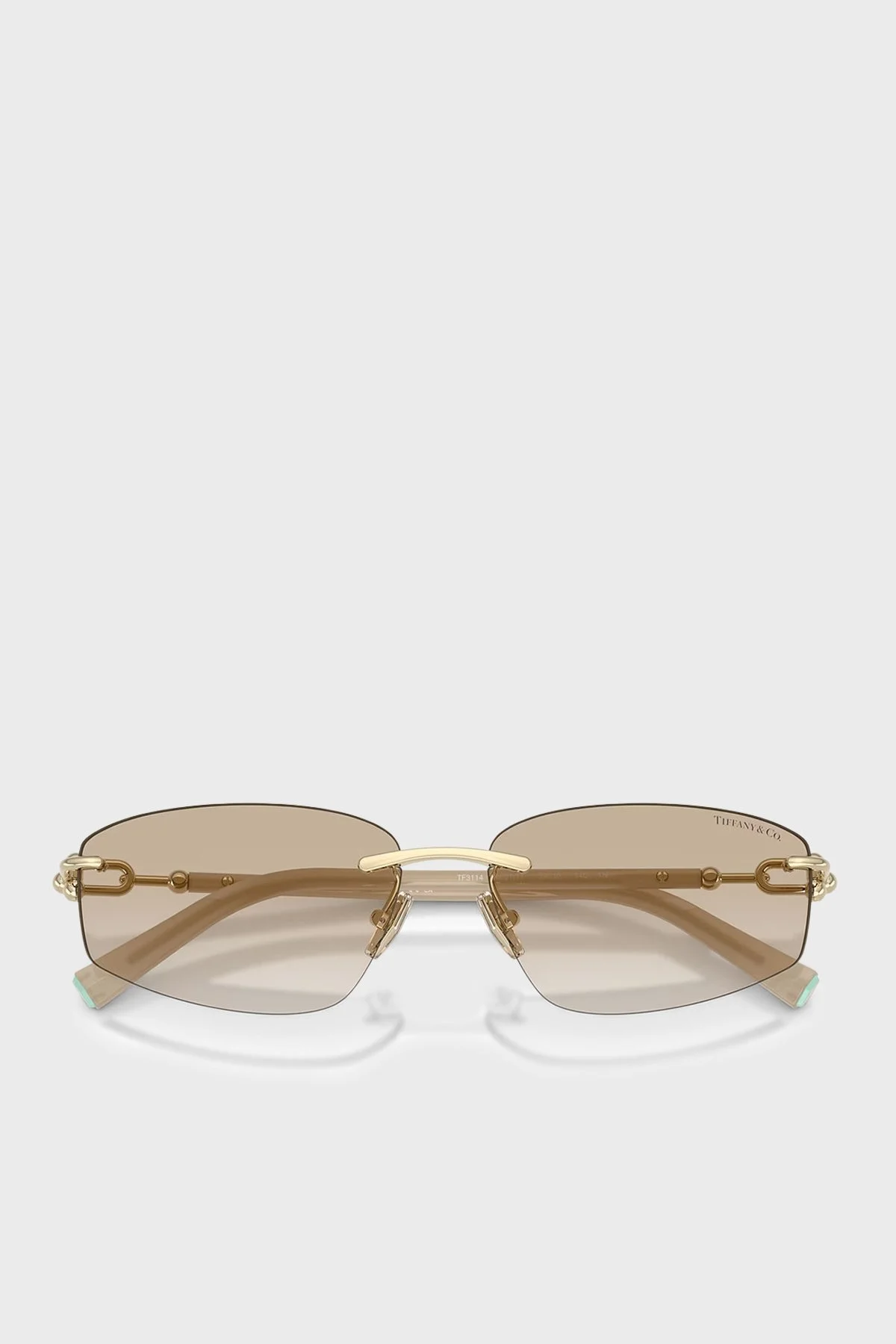 Tiffany&Co Logolu Asimetrik Güneş Unisex Gözlük 0TF3114 602111 59 Altın - 5
