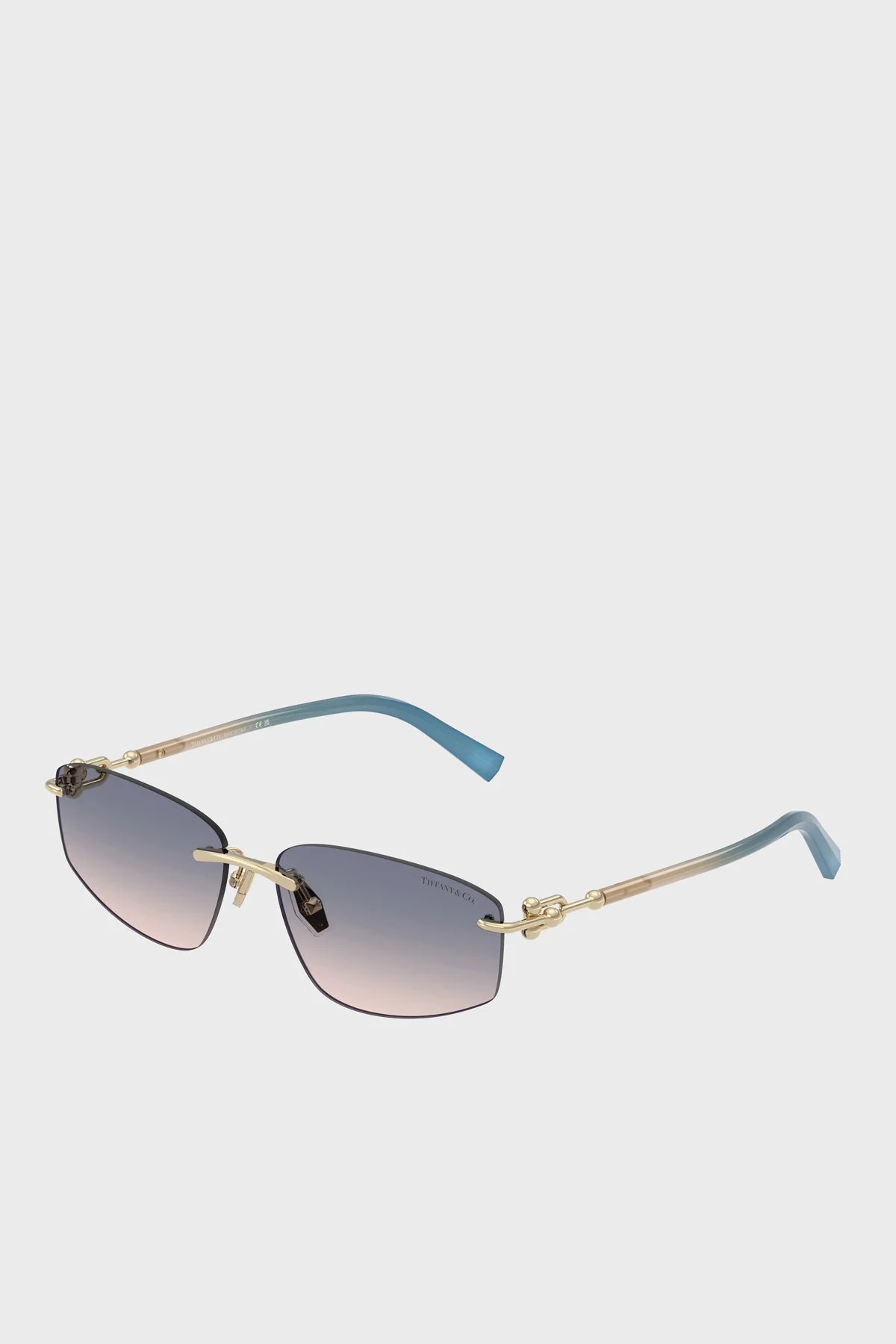 Tiffany&Co Logolu Asimetrik Güneş Unisex Gözlük 0TF3114 619116 59 Altın - 1