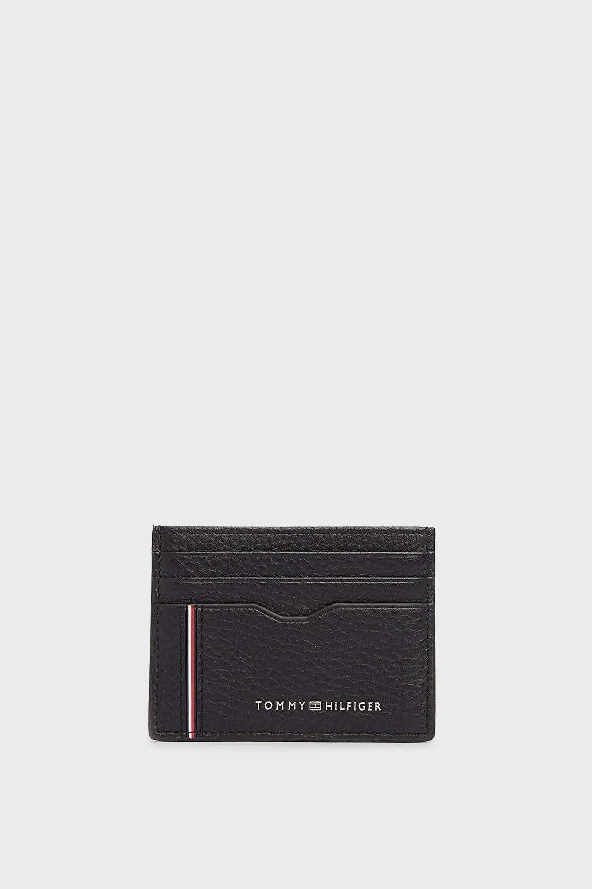 Tommy Hilfiger % 100 Deri Logolu Erkek Kartlık AM0AM13041 BDS SİYAH - 1