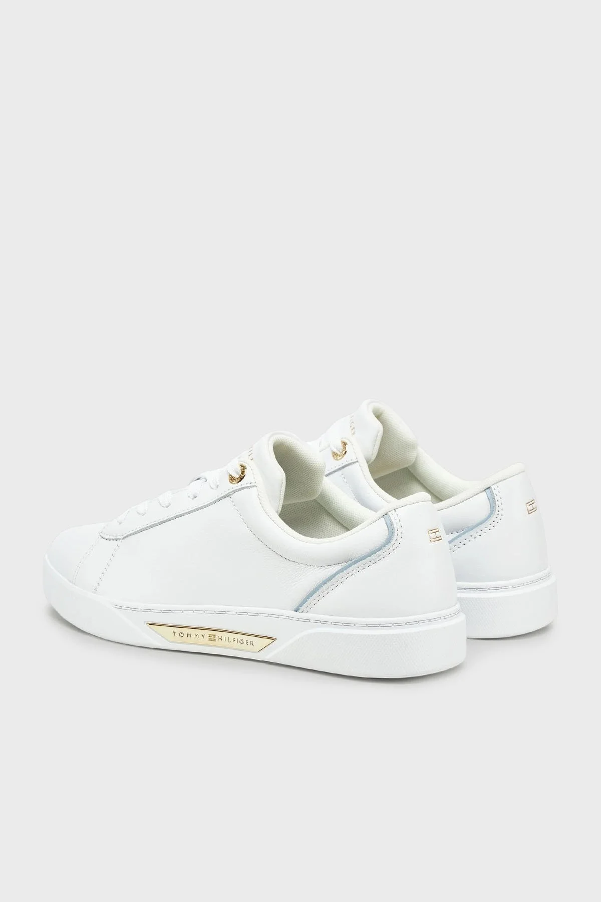Tommy Hilfiger % 100 Deri Logolu Sneaker Bayan Ayakkabı FW0FW08642 YBS BEYAZ - 9