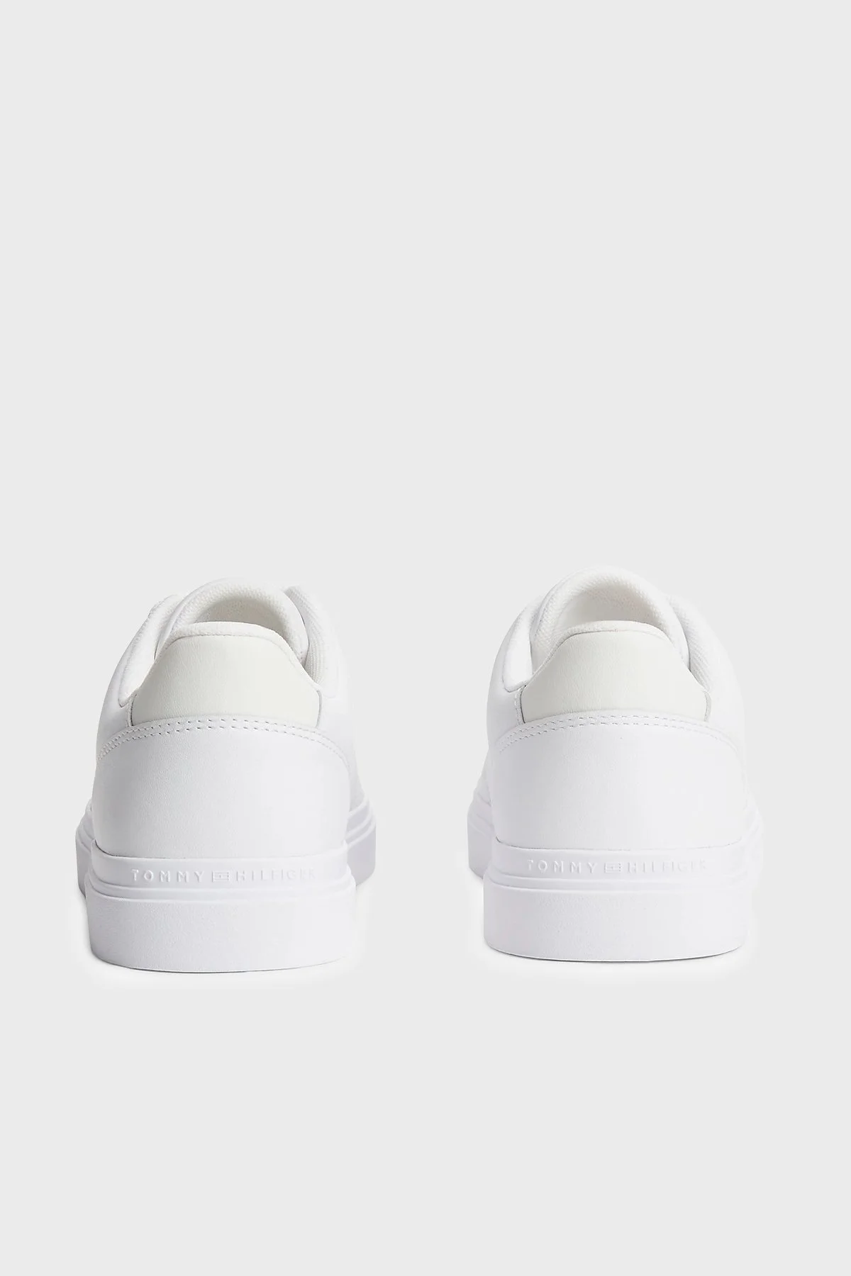 Tommy Hilfiger % 100 Deri Logolu Sneaker Bayan Ayakkabı FW0FW09105 YBS BEYAZ - 5