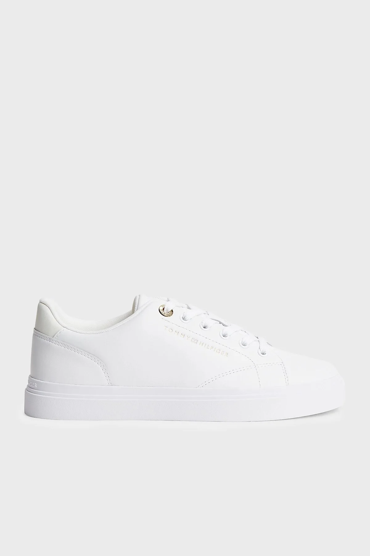 Tommy Hilfiger % 100 Deri Logolu Sneaker Kadın Ayakkabı FW0FW09105 YBS BEYAZ - 1