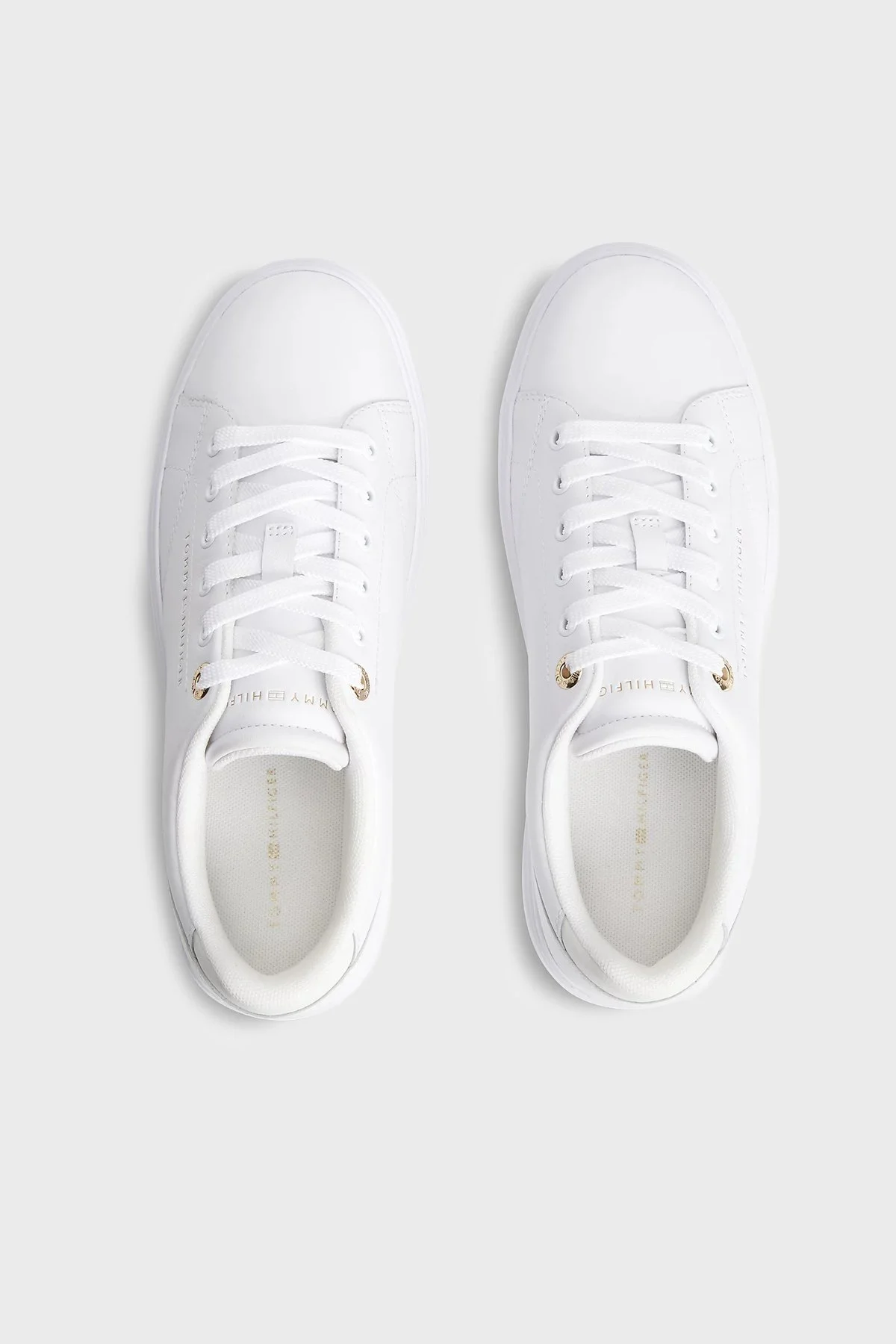 Tommy Hilfiger % 100 Deri Logolu Sneaker Kadın Ayakkabı FW0FW09105 YBS BEYAZ - 4