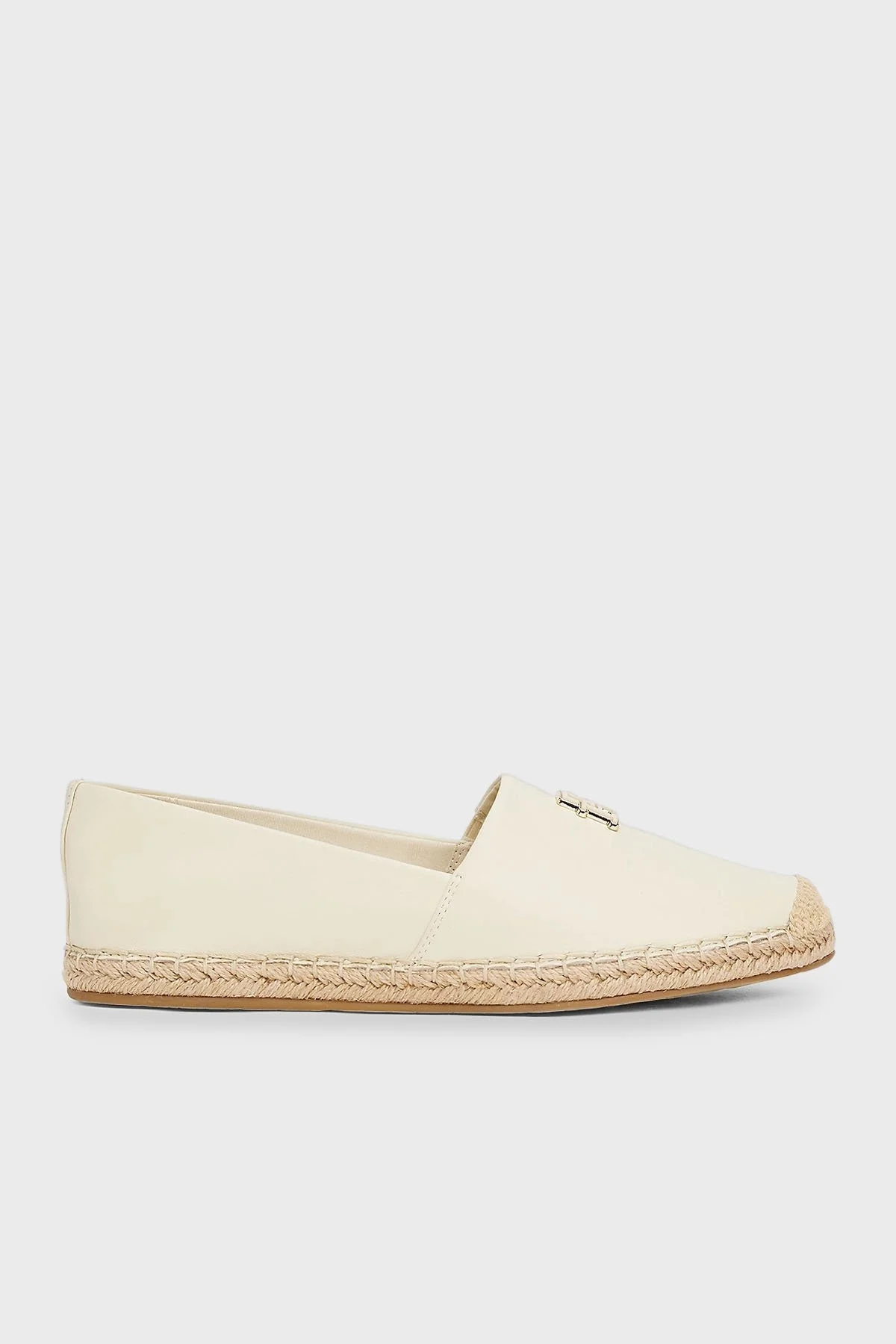 Tommy Hilfiger % 100 Deri Yuvarlak Burun Bayan Espadril FW0FW08540 ACJ BEJ - 1