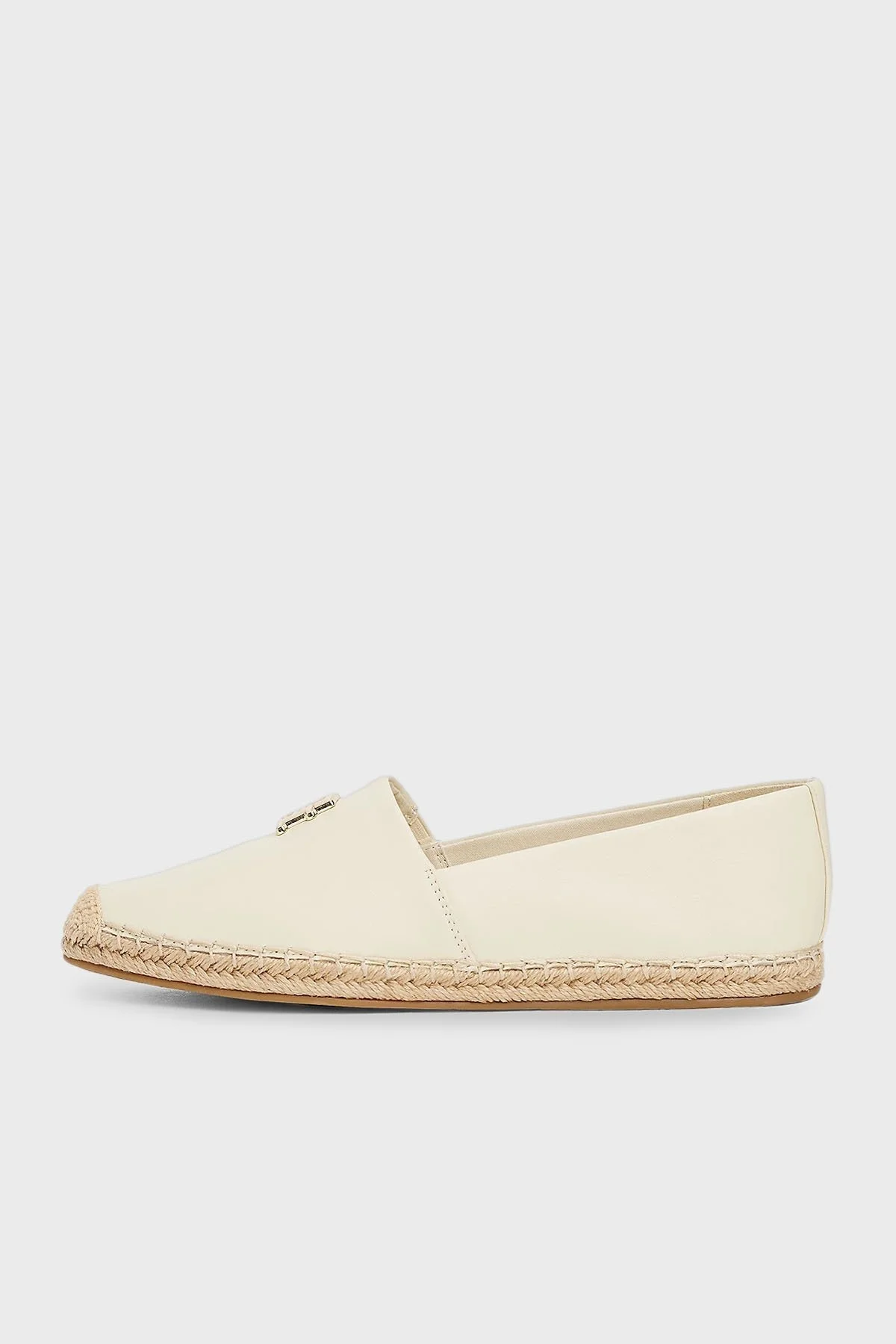 Tommy Hilfiger % 100 Deri Yuvarlak Burun Bayan Espadril FW0FW08540 ACJ BEJ - 3