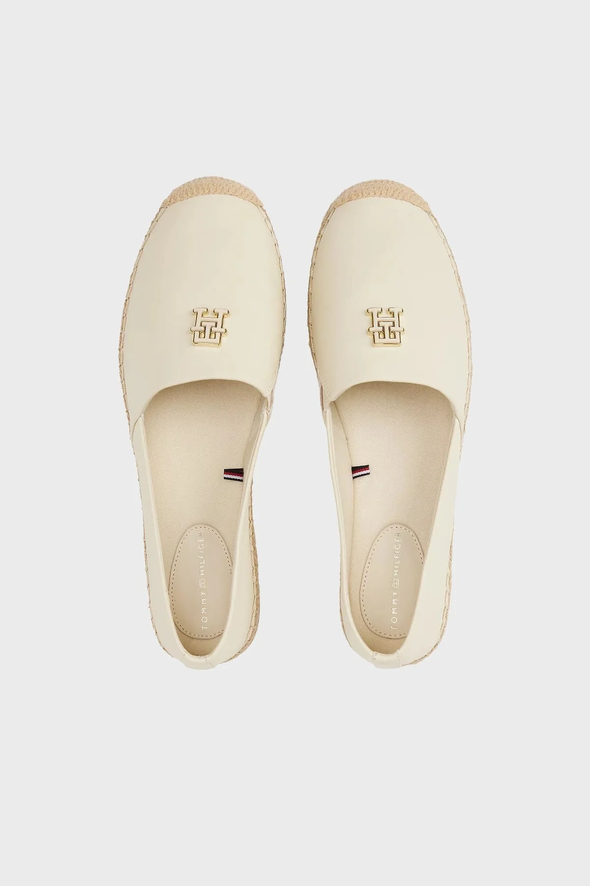 Tommy Hilfiger % 100 Deri Yuvarlak Burun Bayan Espadril FW0FW08540 ACJ BEJ - 5