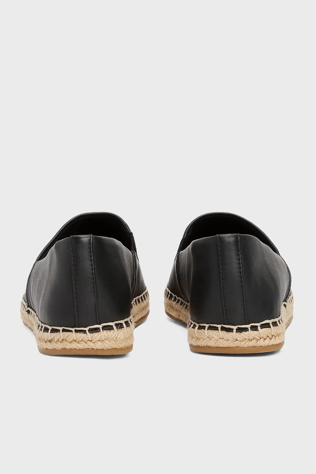 Tommy Hilfiger % 100 Deri Yuvarlak Burun Bayan Espadril FW0FW08540 BDS SİYAH - 6