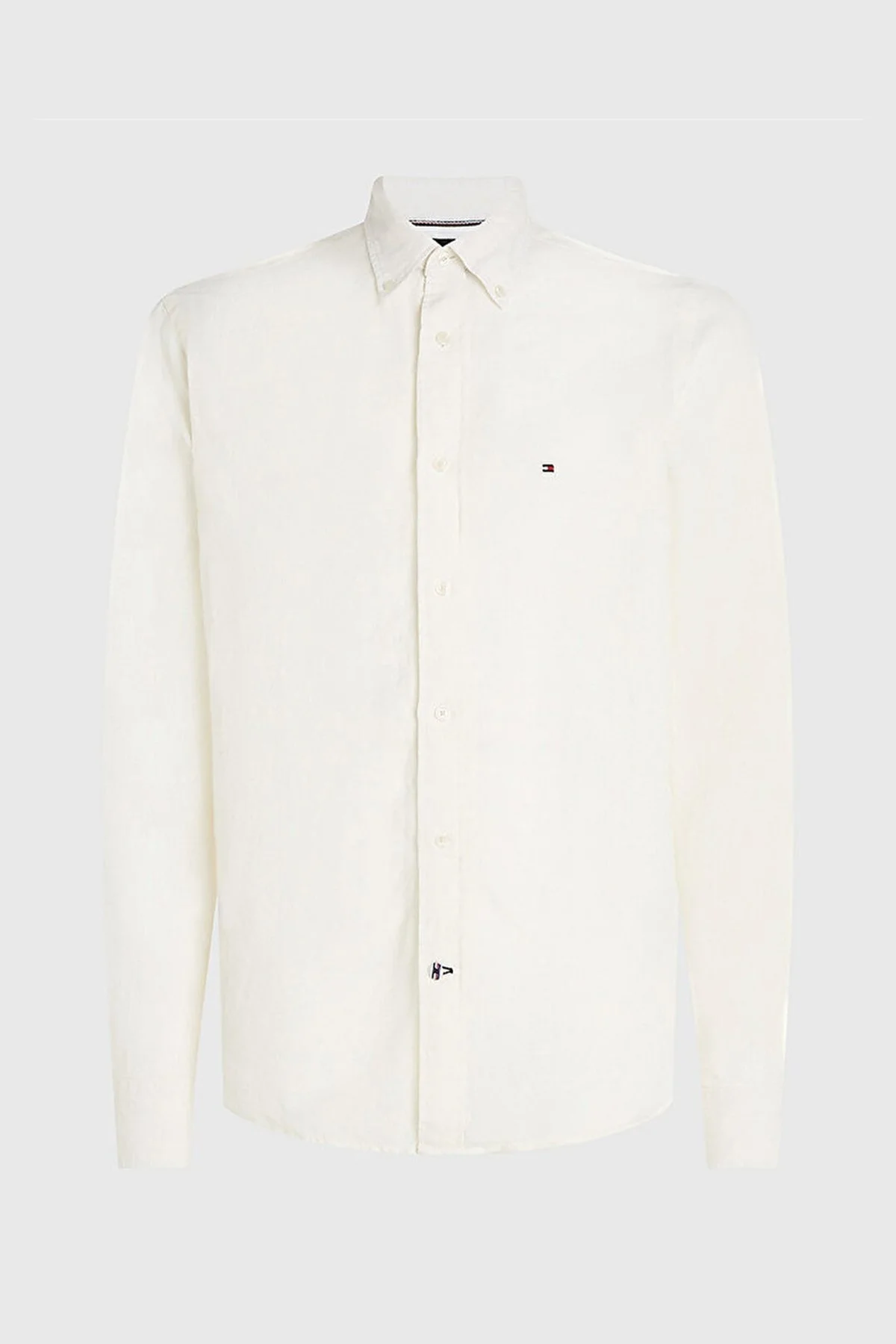 Tommy Hilfiger % 100 Keten Regular Fit Erkek Gömlek MW0MW30897 AC0 KREM - 1