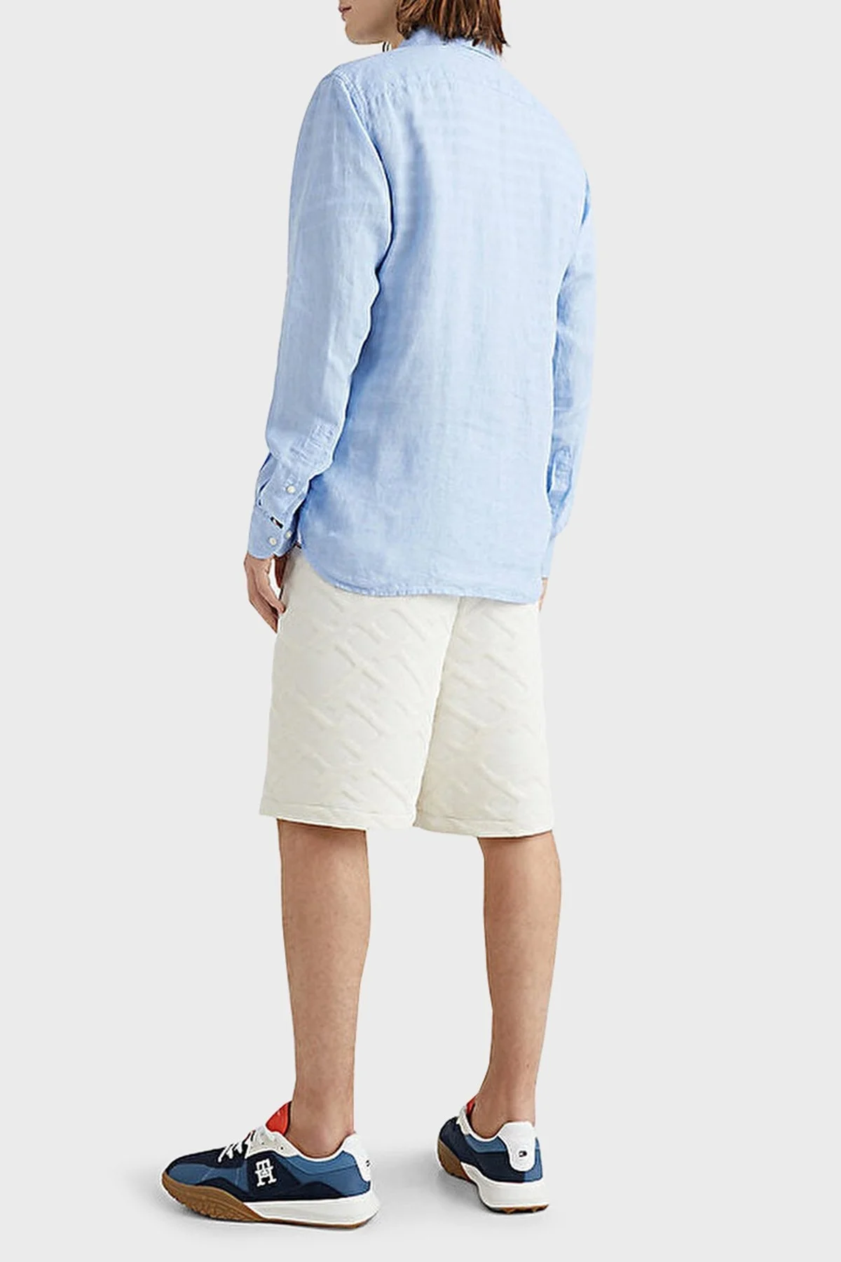 Tommy Hilfiger % 100 Keten Regular Fit Erkek Gömlek MW0MW30897 C1Z MAVİ - 3