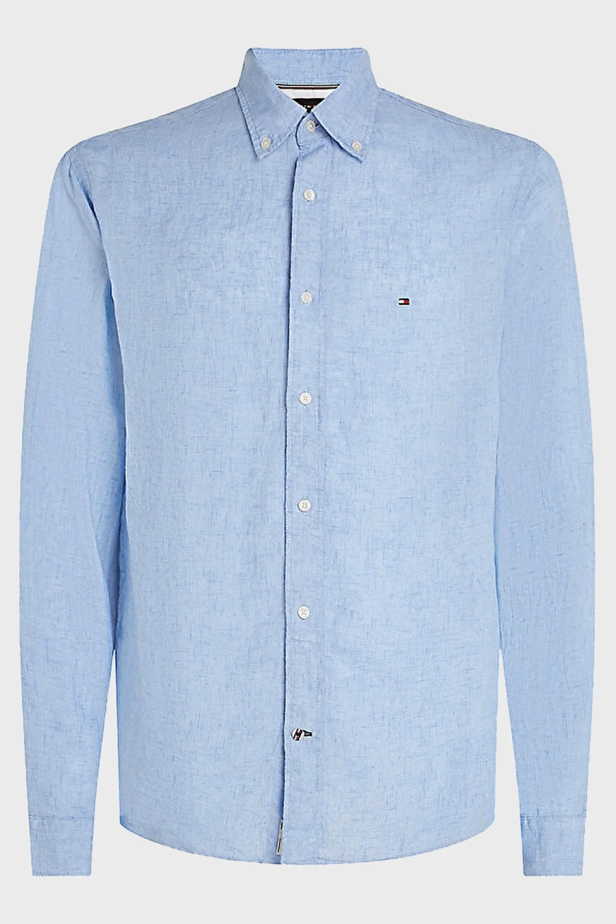 Tommy Hilfiger % 100 Keten Regular Fit Erkek Gömlek MW0MW30897 C1Z MAVİ - 5