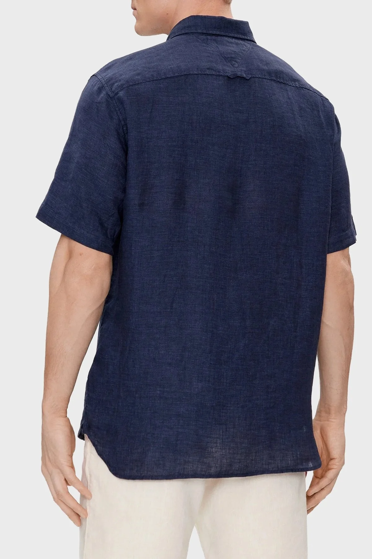 Tommy Hilfiger % 100 Keten Regular Fit Kısa Kollu Erkek Gömlek MW0MW35207 DCC LACİVERT - 8
