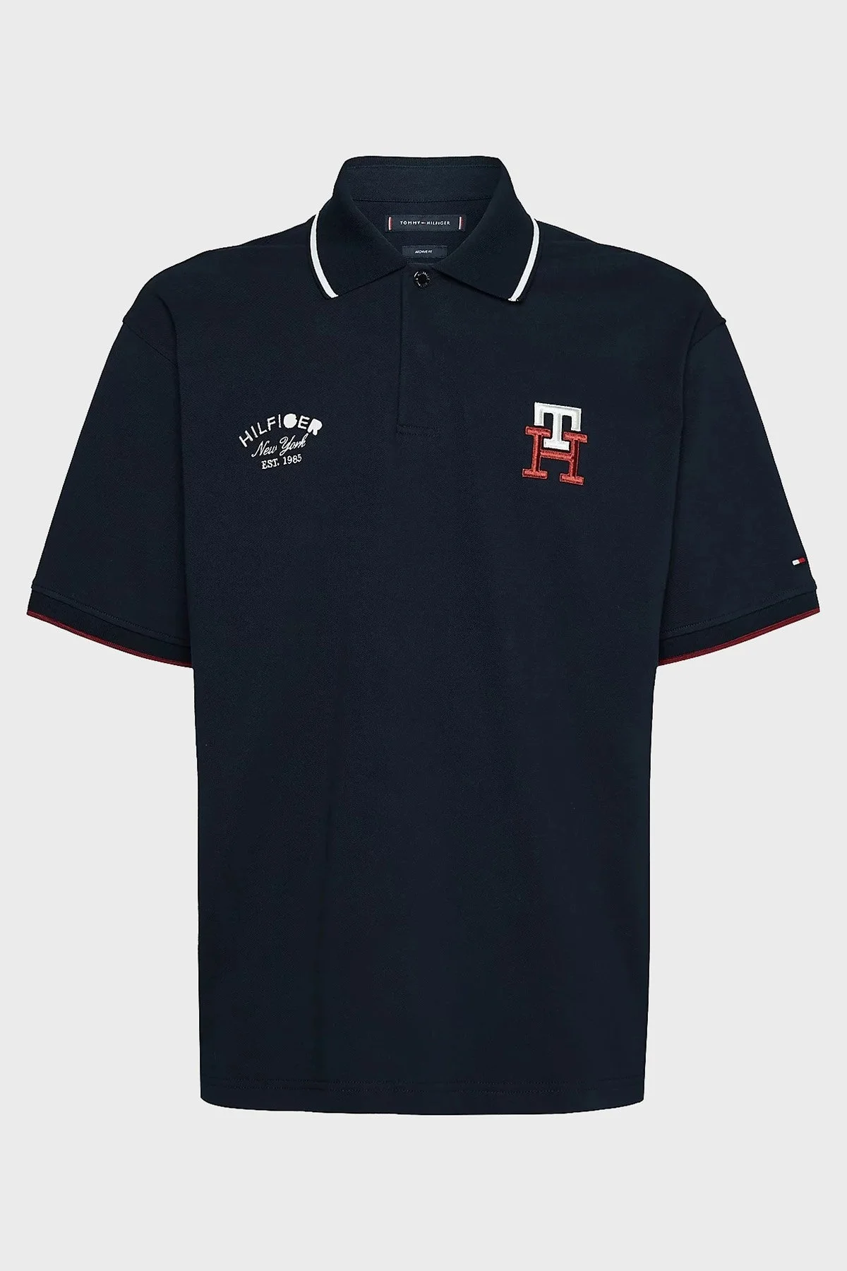 Tommy Hilfiger % 100 Organik Pamuk Logolu Regular Fit Erkek Polo Yaka T Shirt MW0MW30805 DW5 LACİVERT - 4