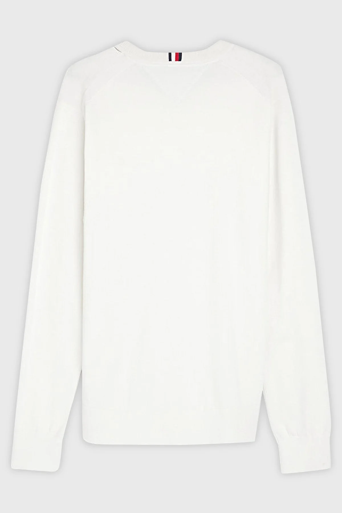 Tommy Hilfiger % 100 Organik Pamuklu Bisiklet Yaka Erkek Sweat MW0MW21316 YBI BEYAZ - 12