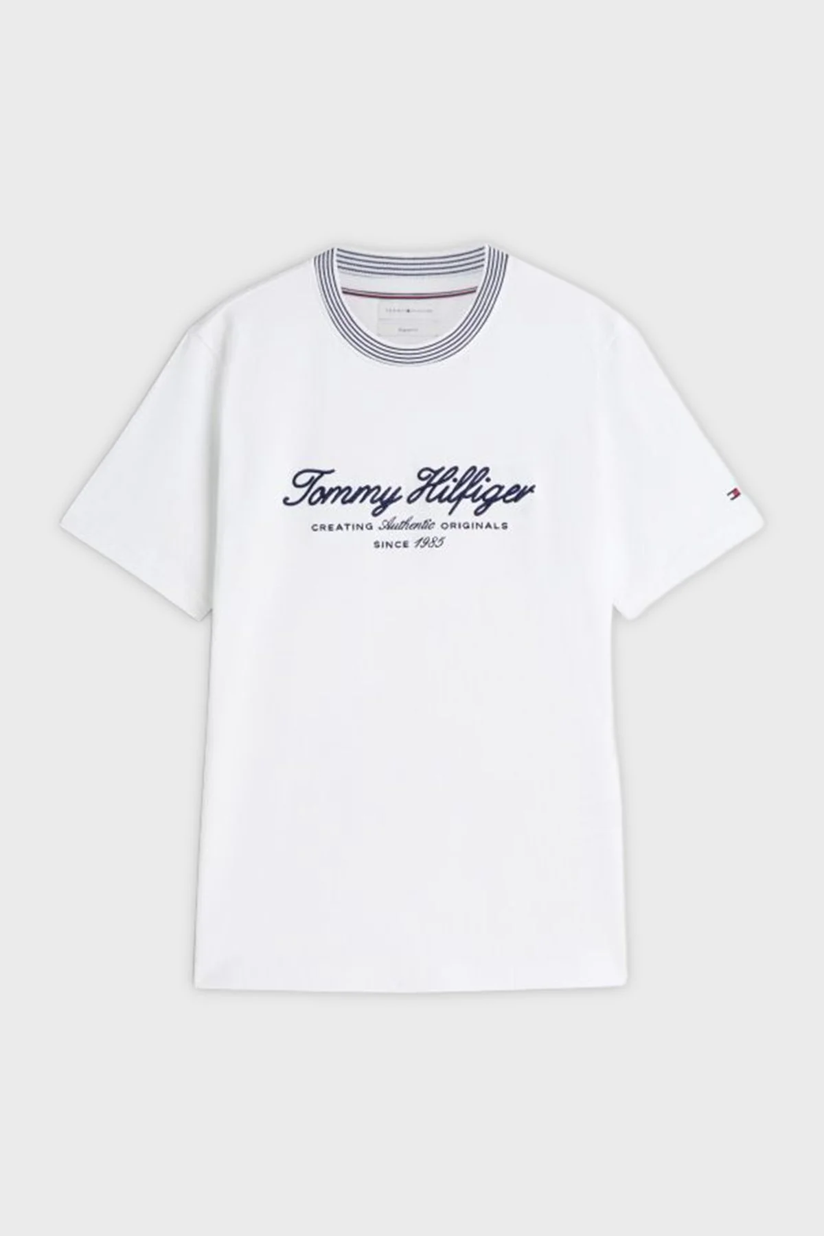 Tommy Hilfiger % 100 Pamuk İşlemeli Yaka Regular Fit Erkek T Shirt MW0MW43211 YBR Beyaz - 3