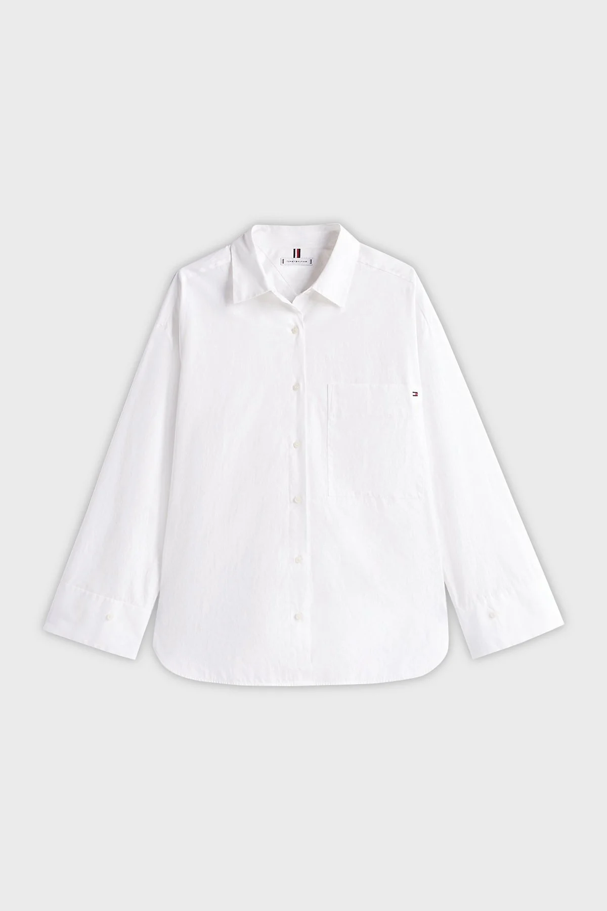 Tommy Hilfiger % 100 Pamuk Oversize Fit Klasik Yaka Bayan Gömlek WW0WW45892 YCF BEYAZ - 5