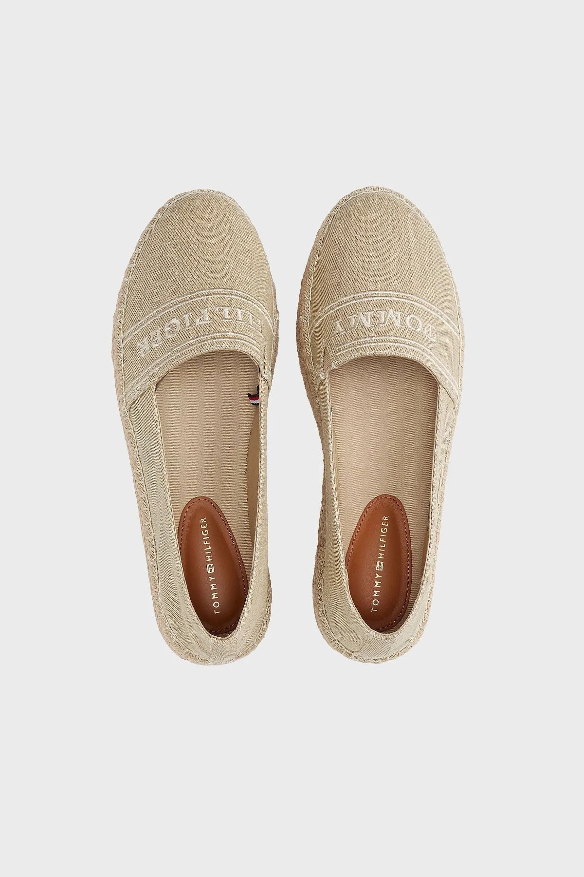 Tommy Hilfiger % 100 Pamuk Platform Taban Bayan Espadril FW0FW08543 ACC BEJ - 4