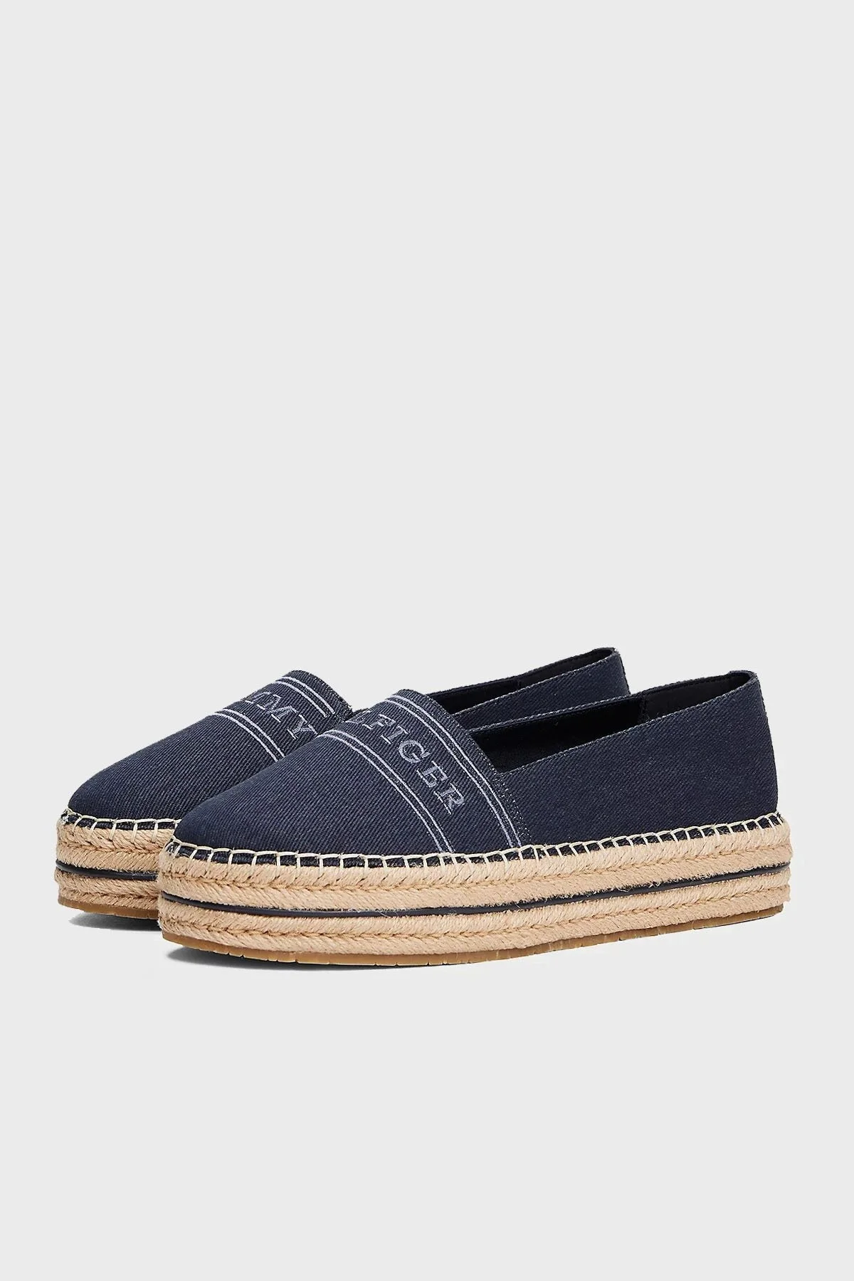 Tommy Hilfiger % 100 Pamuk Platform Taban Bayan Espadril FW0FW08543 DW6 LACİVERT - 4