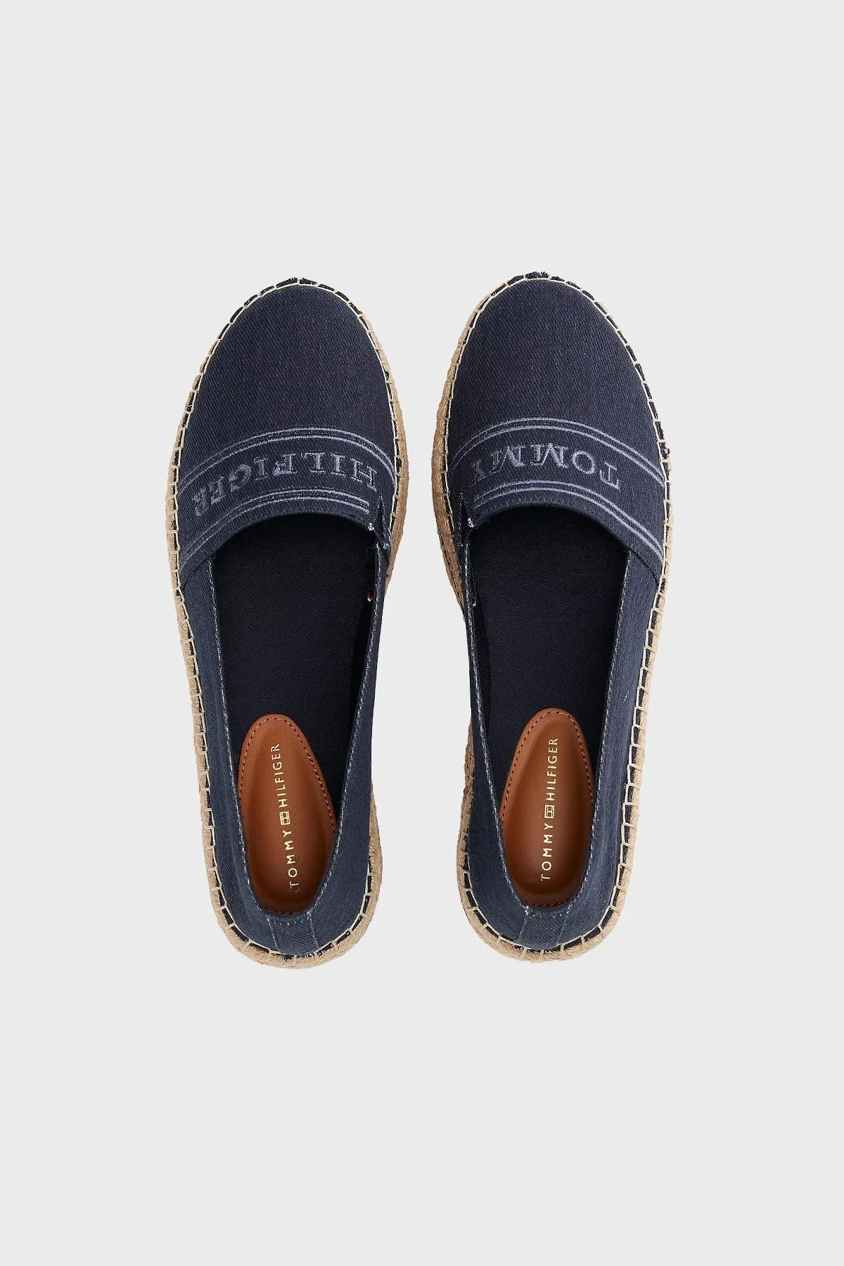 Tommy Hilfiger % 100 Pamuk Platform Taban Bayan Espadril FW0FW08543 DW6 LACİVERT - 5