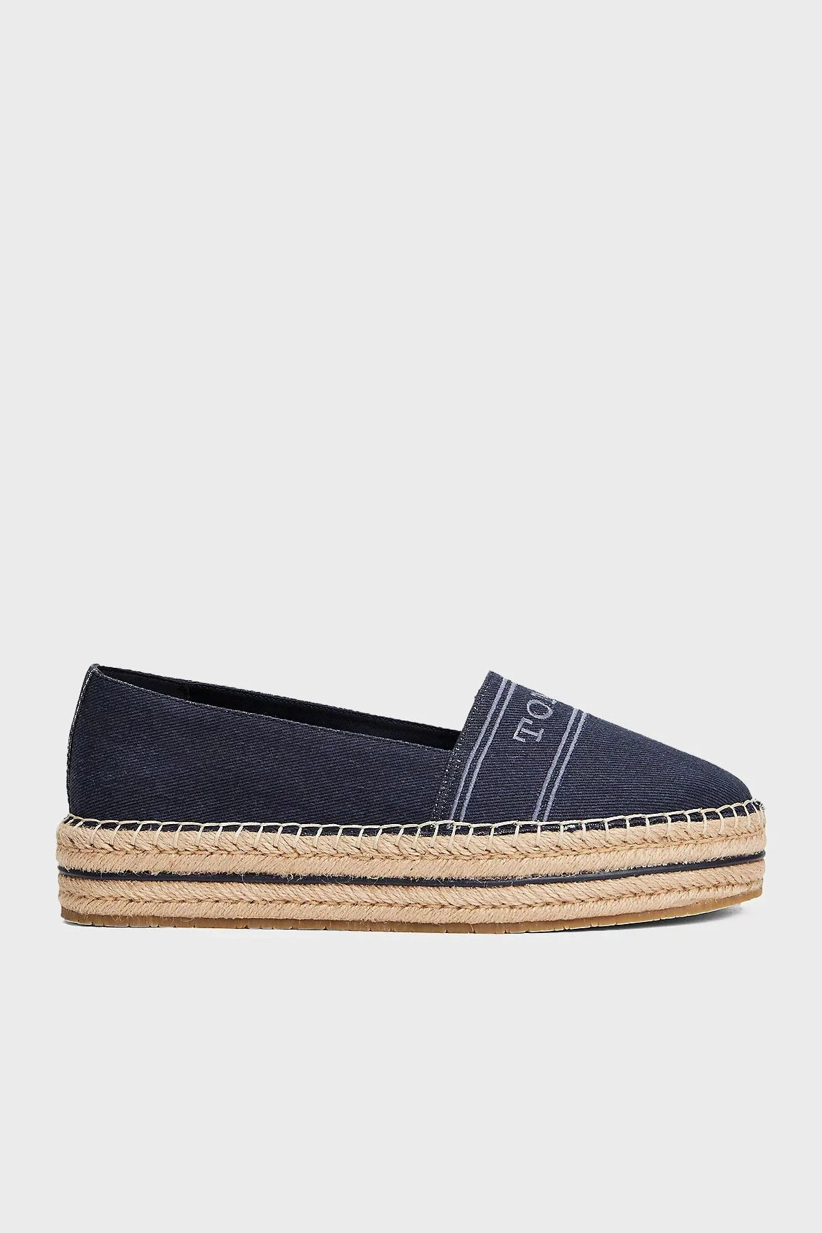 Tommy Hilfiger % 100 Pamuk Platform Taban Kadın Espadril FW0FW08543 DW6 LACİVERT - 1
