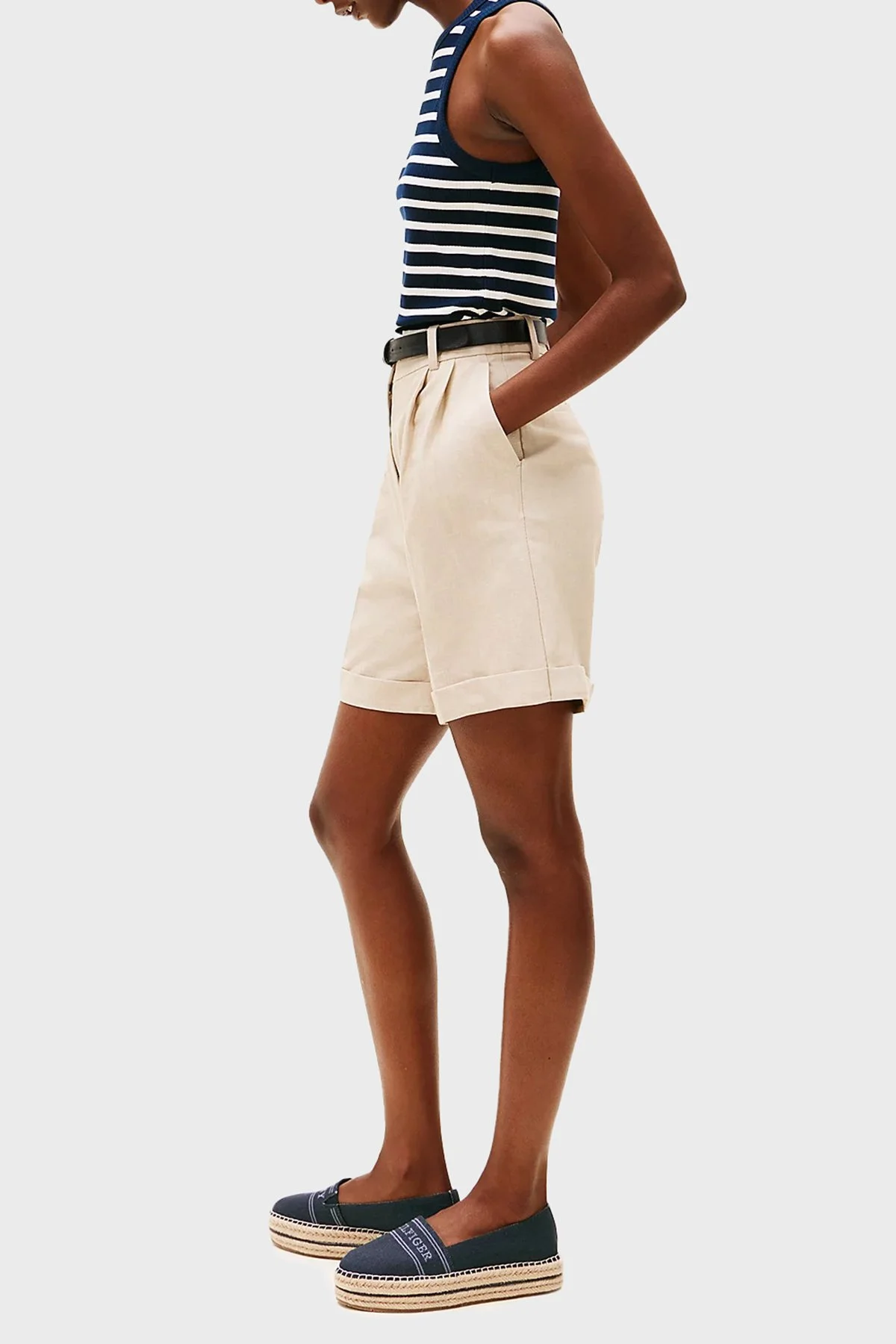 Tommy Hilfiger % 100 Pamuk Platform Taban Kadın Espadril FW0FW08543 DW6 LACİVERT - 2