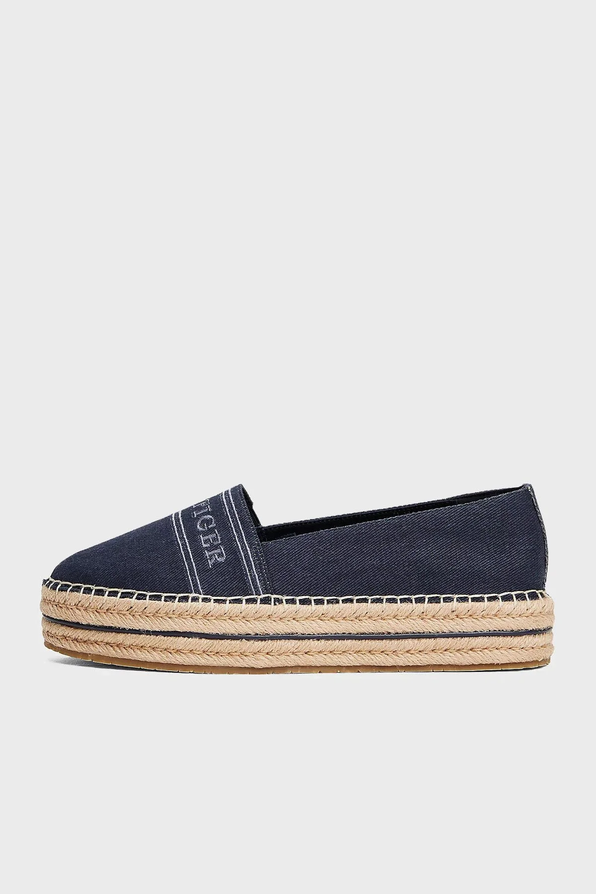 Tommy Hilfiger % 100 Pamuk Platform Taban Kadın Espadril FW0FW08543 DW6 LACİVERT - 3