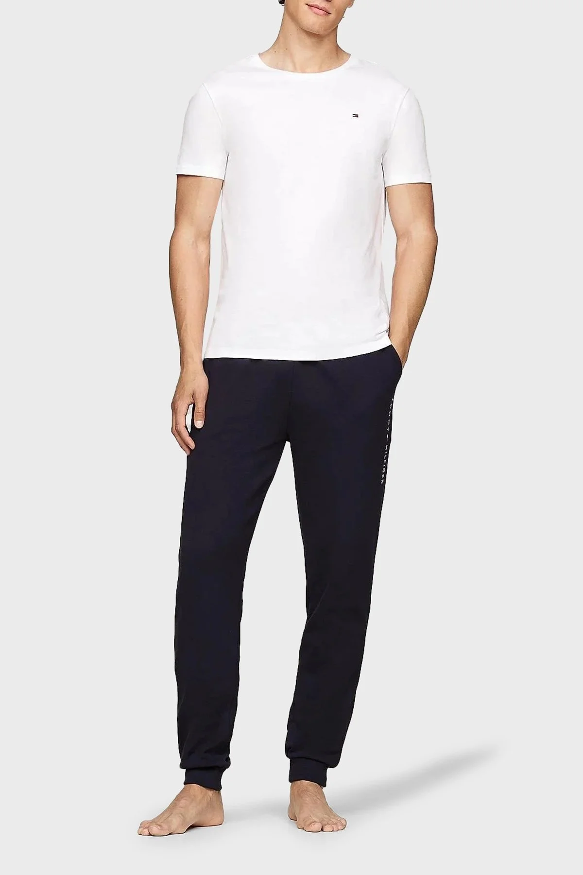 Tommy Hilfiger % 100 Pamuk Regular Fit Bisiklet Yaka 3 Pack Erkek T Shirt UM0UM03379 05E BEYAZ - 4