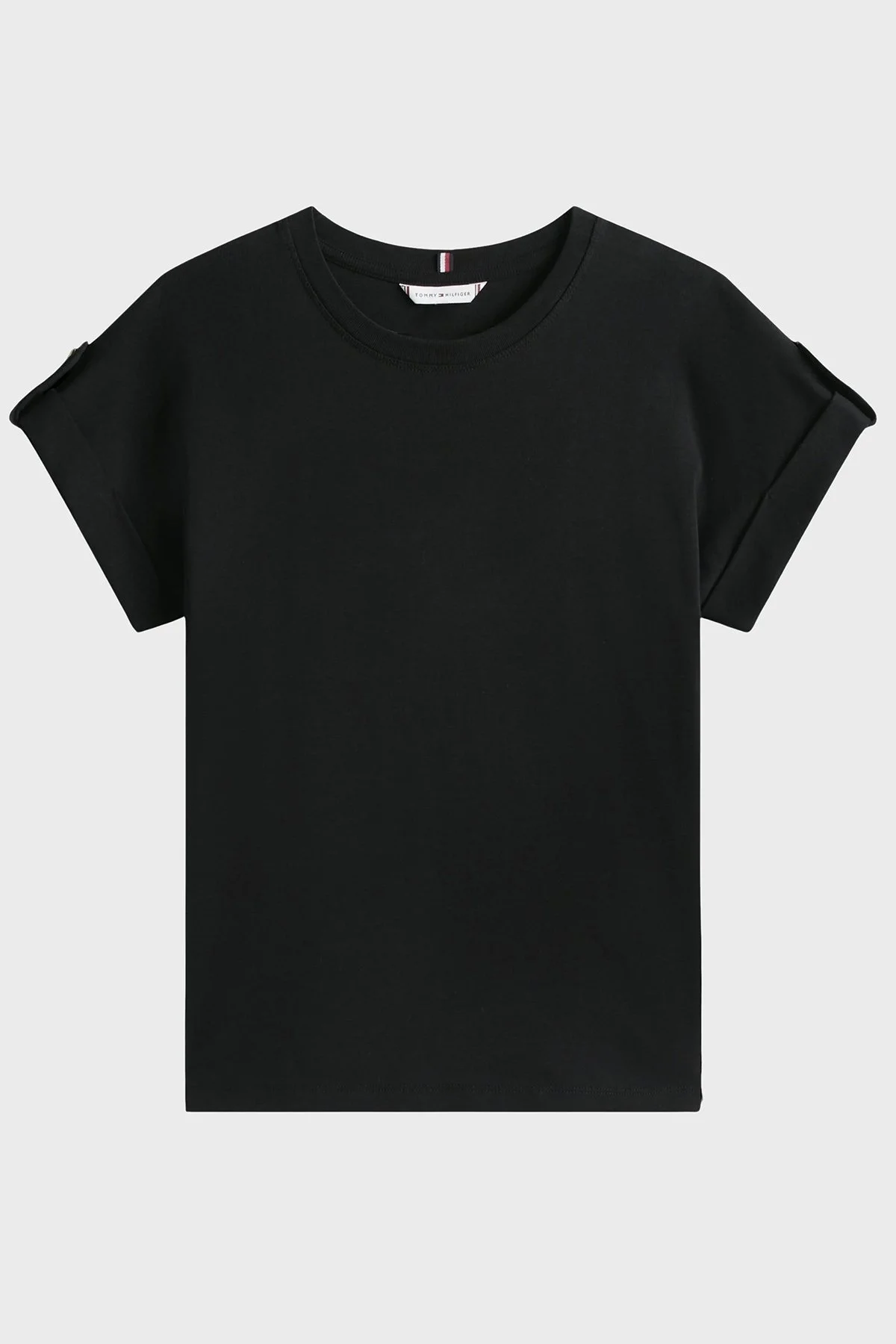 Tommy Hilfiger % 100 Pamuk Regular Fit Bisiklet Yaka Bayan T Shirt WW0WW45628 BDS SİYAH - 4