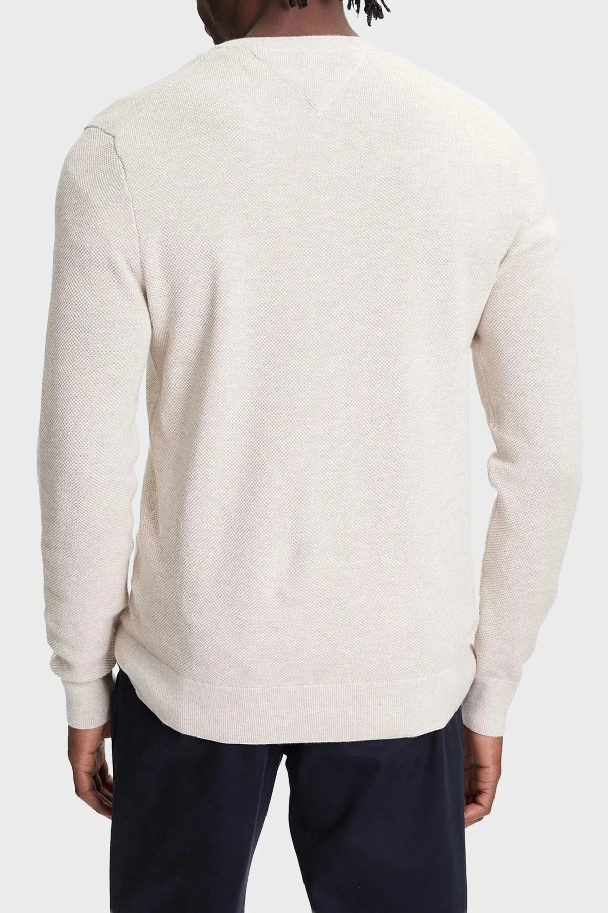 Tommy Hilfiger % 100 Pamuk Regular Fit Bisiklet Yaka Erkek Kazak MW0MW36347 HGF BEJ - 3