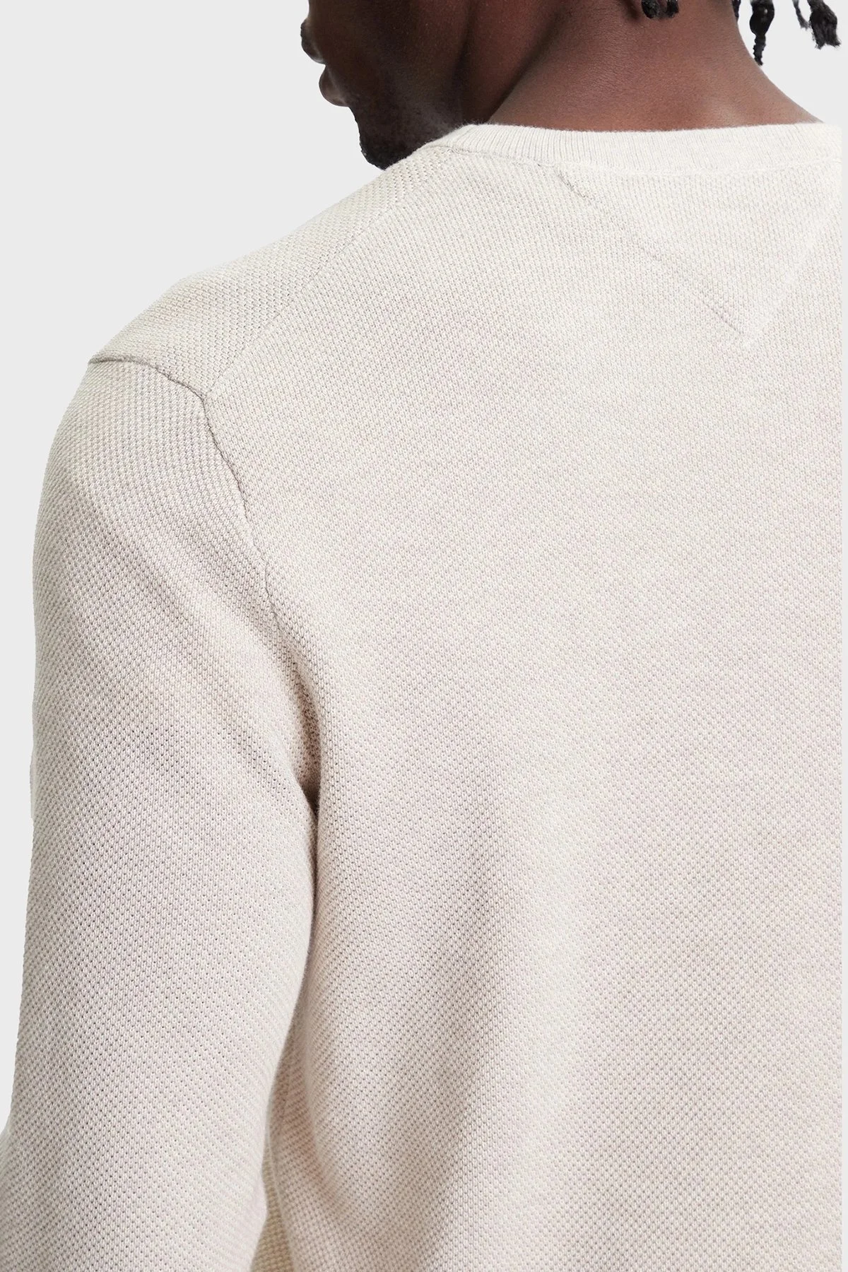 Tommy Hilfiger % 100 Pamuk Regular Fit Bisiklet Yaka Erkek Kazak MW0MW36347 HGF BEJ - 5