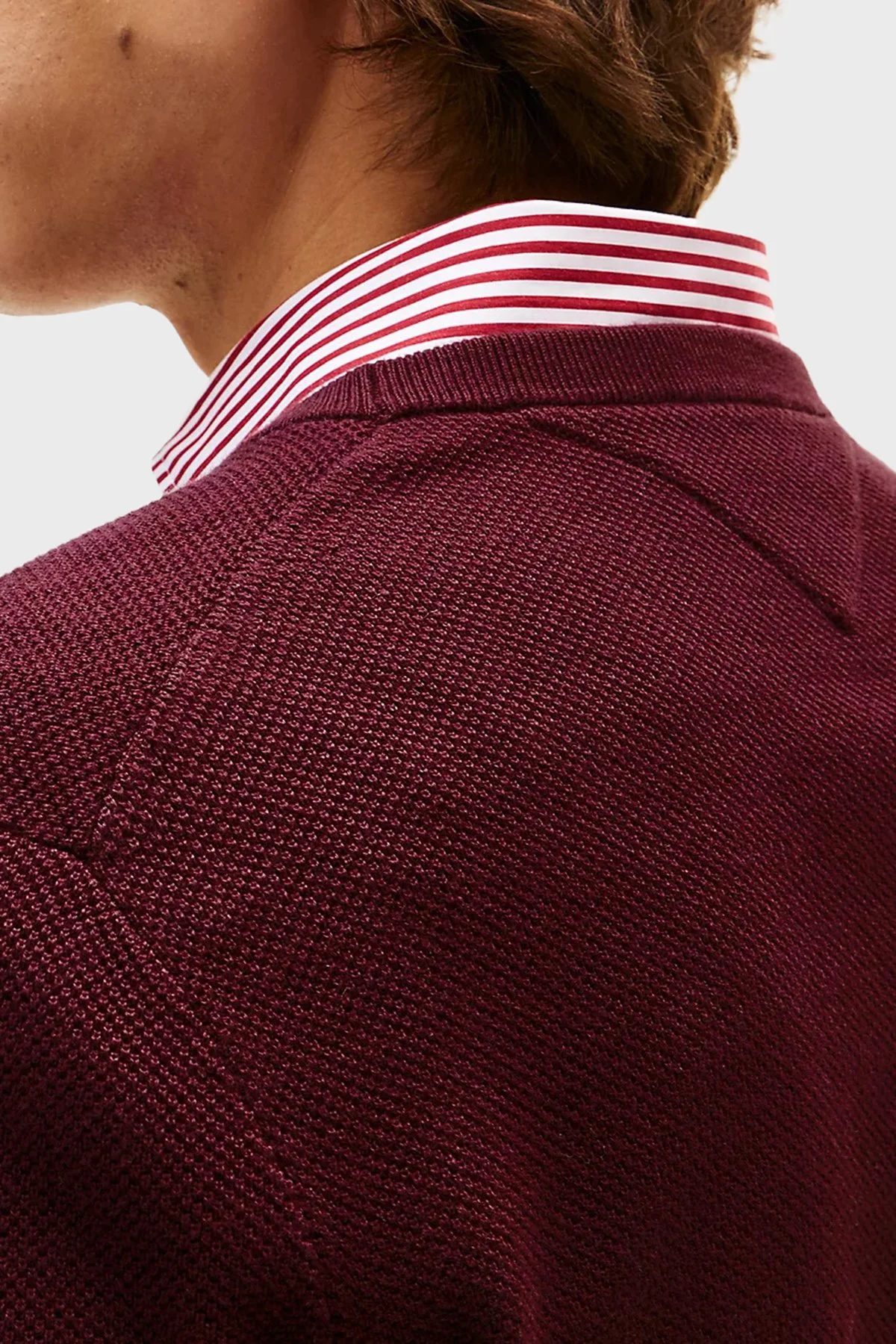 Tommy Hilfiger % 100 Pamuk Regular Fit Bisiklet Yaka Erkek Kazak MW0MW36347 XIH BORDO - 4