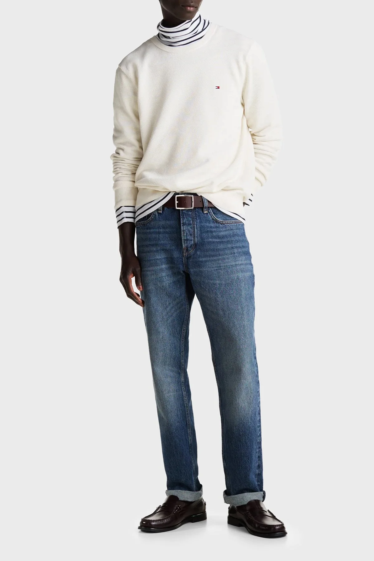 Tommy Hilfiger % 100 Pamuk Regular Fit Bisiklet Yaka Erkek Kazak MW0MW36347 Z00 AÇIK BEJ - 2